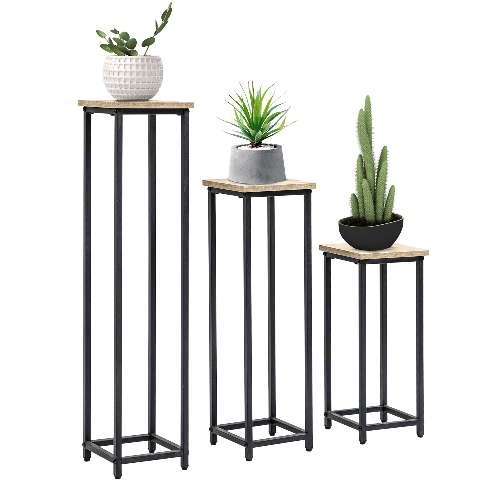 Outsunny Pflanzenständer-Set Stahl, Spanplatte | 04251774960373