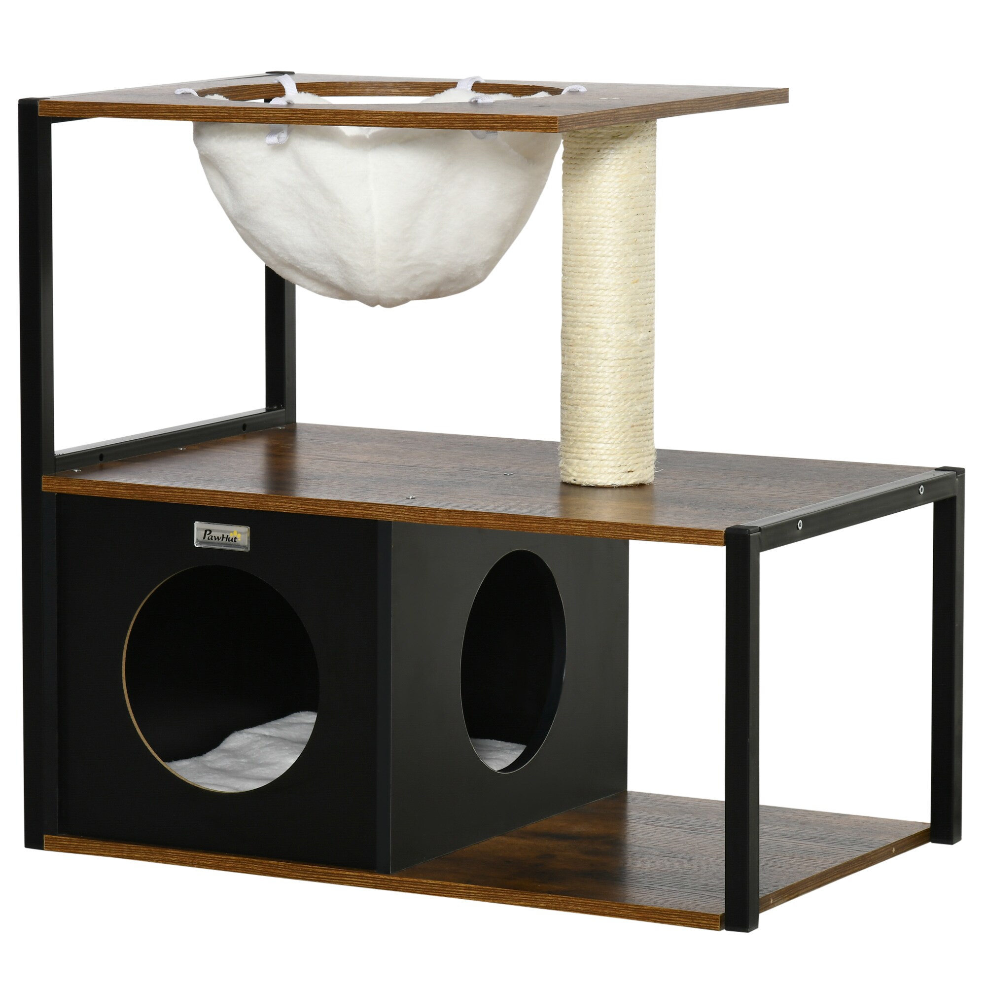 PawHut Katzenhaus Spanplatte, Sisalseil, Flanell, Stahlrohr - Bild 1