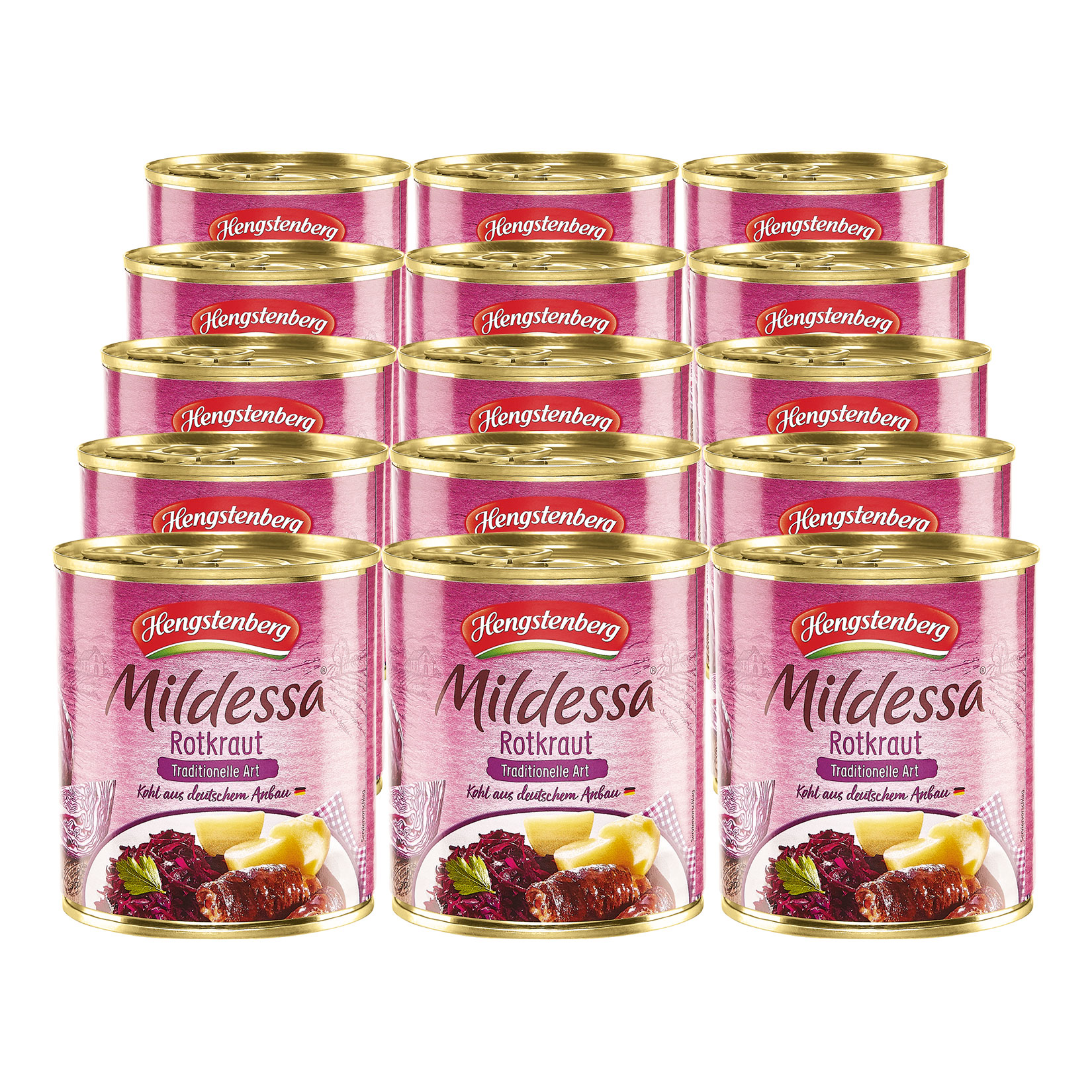 Hengstenberg Mildessa Rotkraut 285 g Abtropfgewicht, 15er Pack - Bild 1