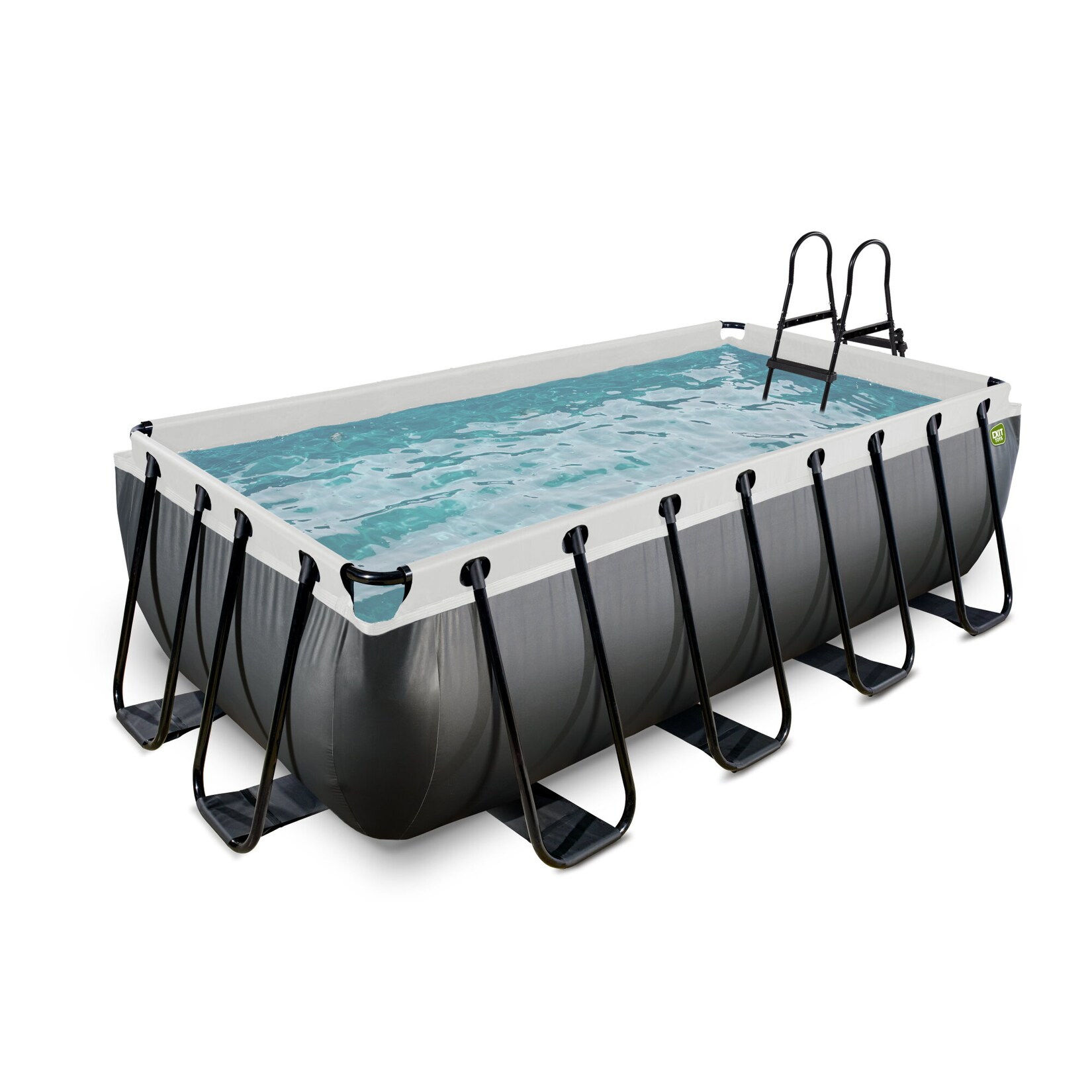 EXIT Black Leather Pool 400x200x100cm mit Sandfilterpumpe – schwarz | 08720289693770