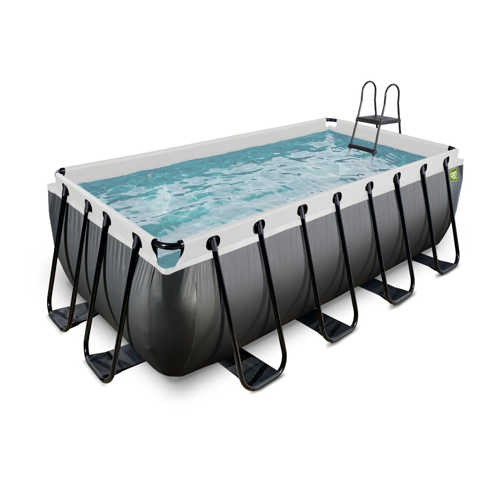 EXIT Black Leather Pool 400x200x122cm mit Sandfilterpumpe – schwarz | 08720088267912