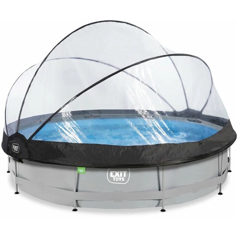 EXIT Soft Grey Pool ø360x76cm mit Filterpumpe und Abdeckung – grau | 08720289695989