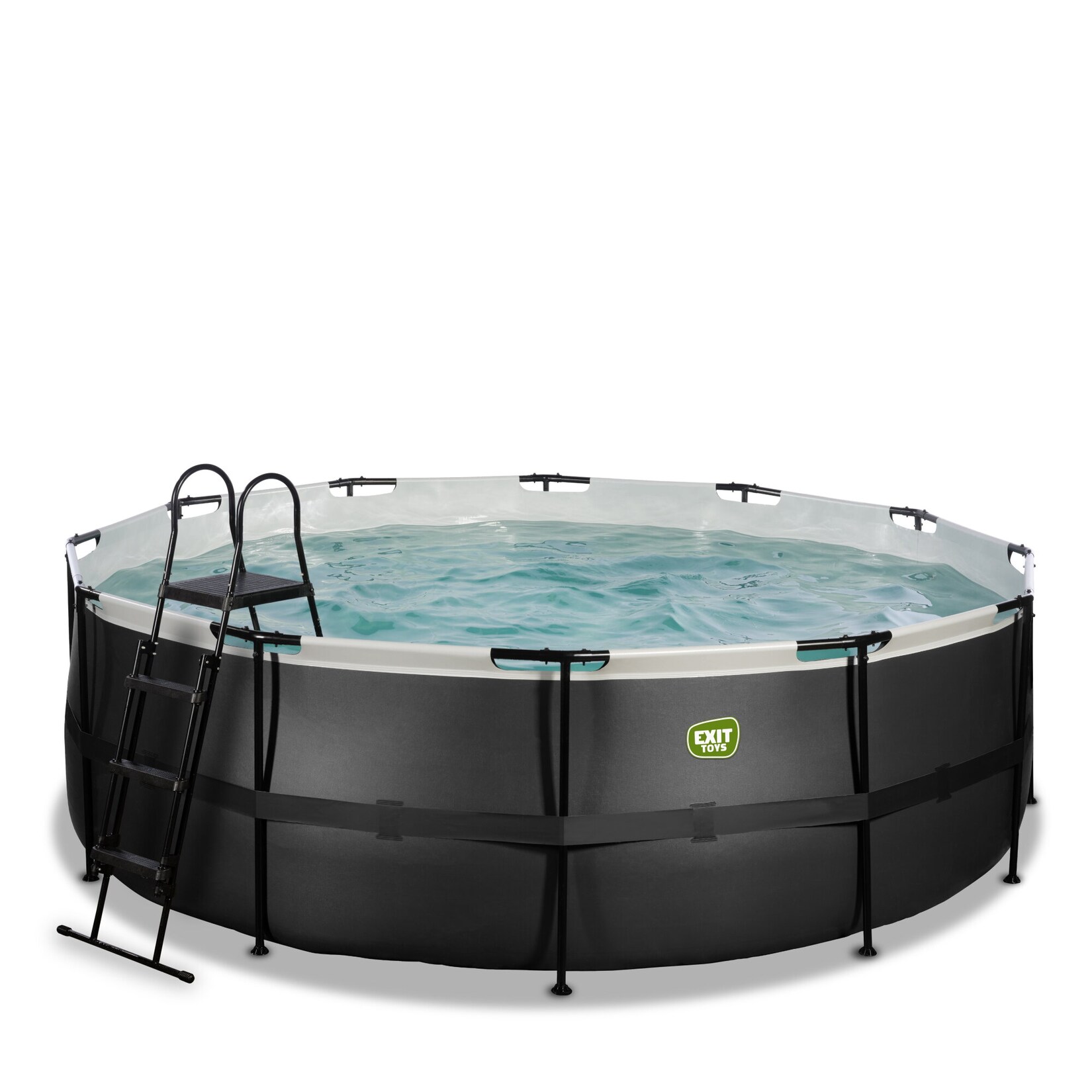 EXIT Black Leather Pool ø427x122cm mit Sandfilterpumpe – schwarz | 08720088267790