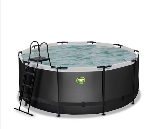 Black Leather Pool ø450x122cm mit Sandfilterpumpe - schwarz