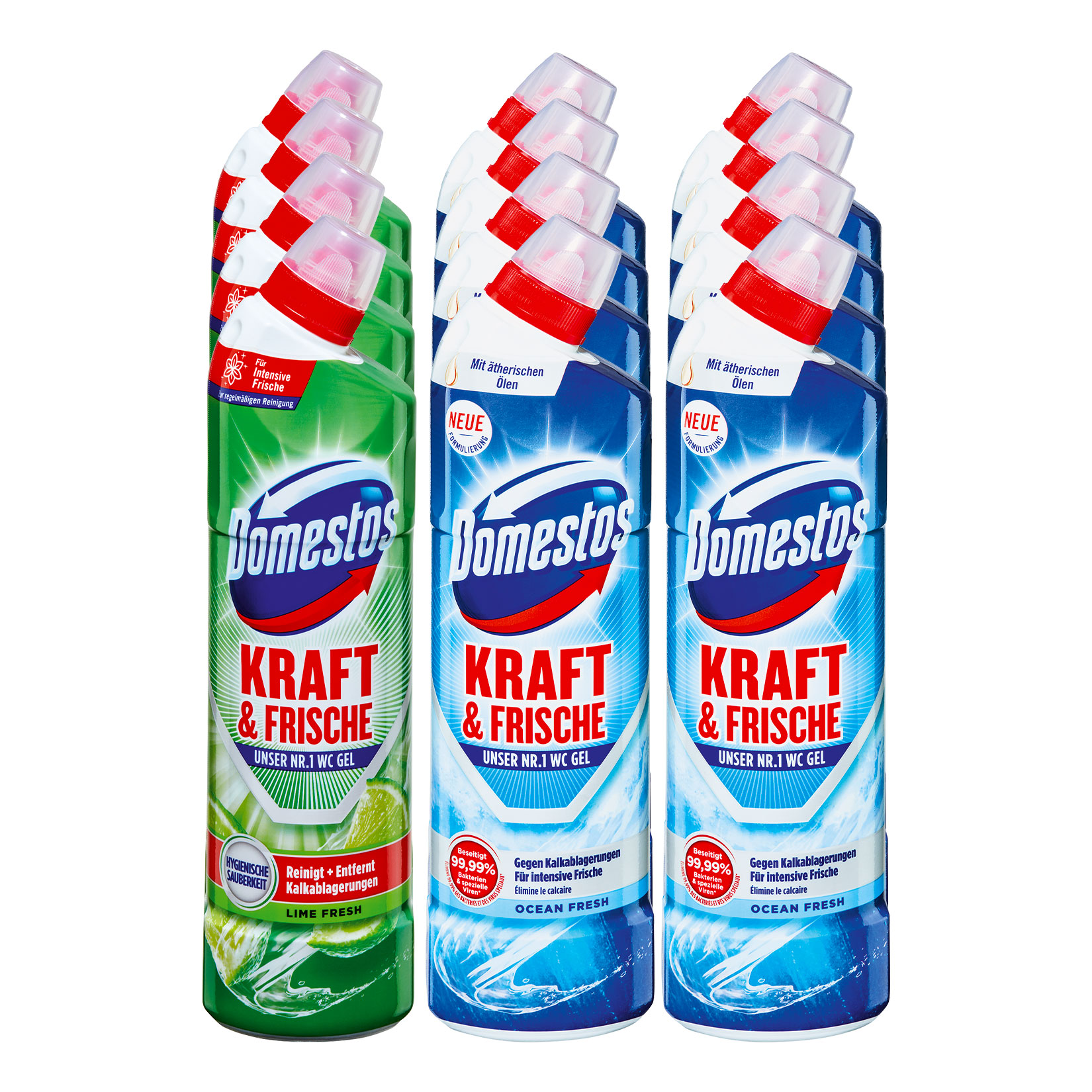Domestos WC-Reiniger 750 ml, verschiedene Sorten, 12er Pack - Bild 1