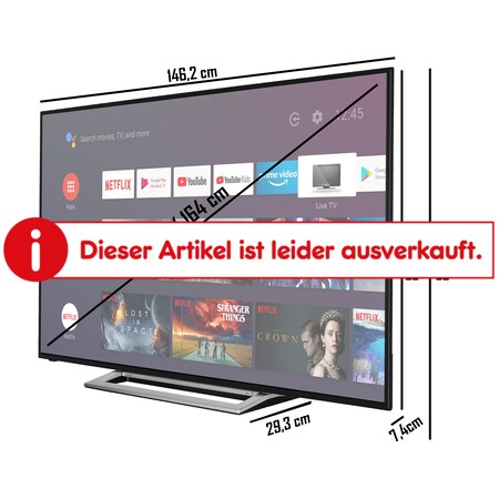 Smart online Zoll TV, Play Android kaufen 65UA3A63DG Google Toshiba Ultra 65 Netto bei Fernseher, HD, LED Store 4K