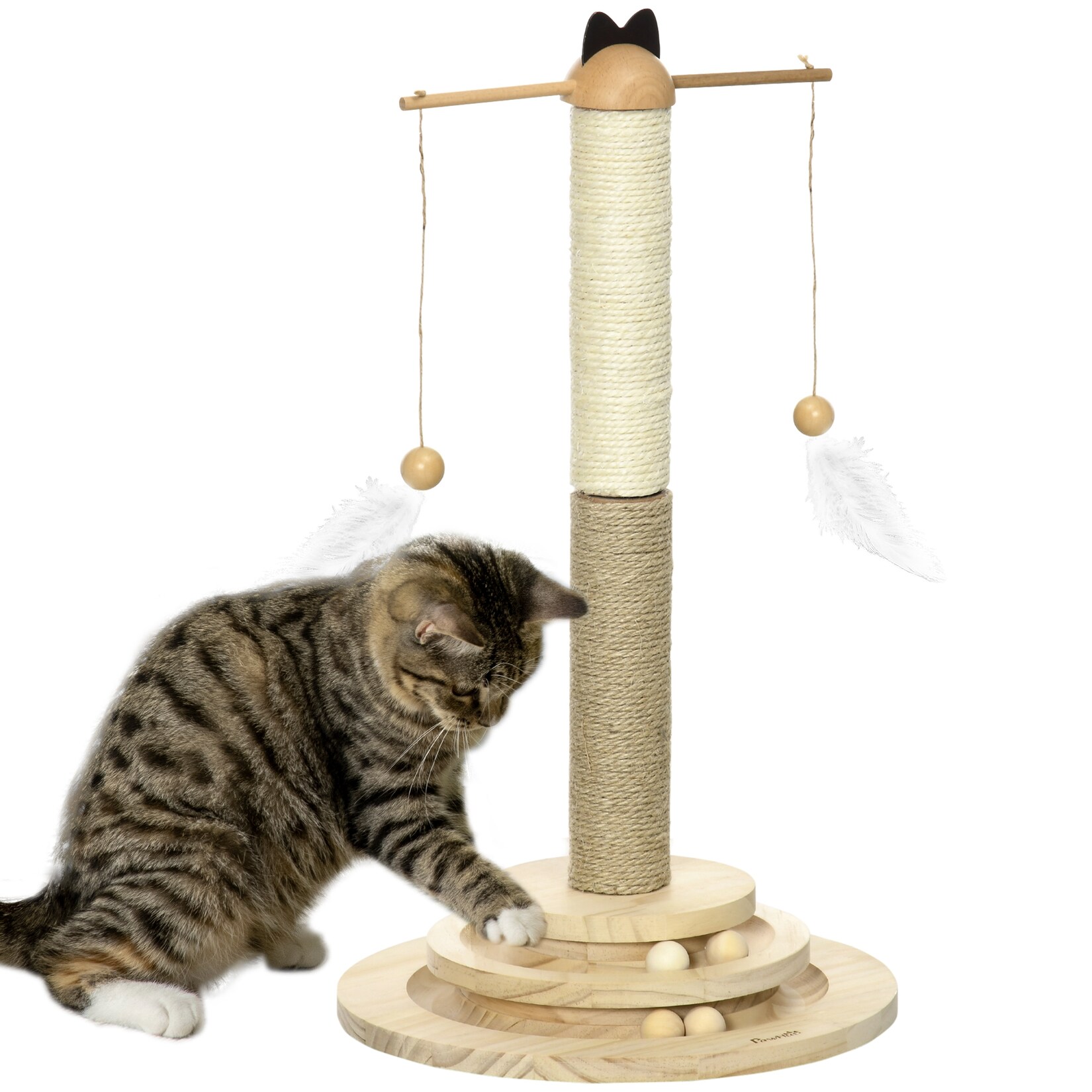 PawHut Kratzbaum Kiefernholz, Jute, Sisal | 04255633510839