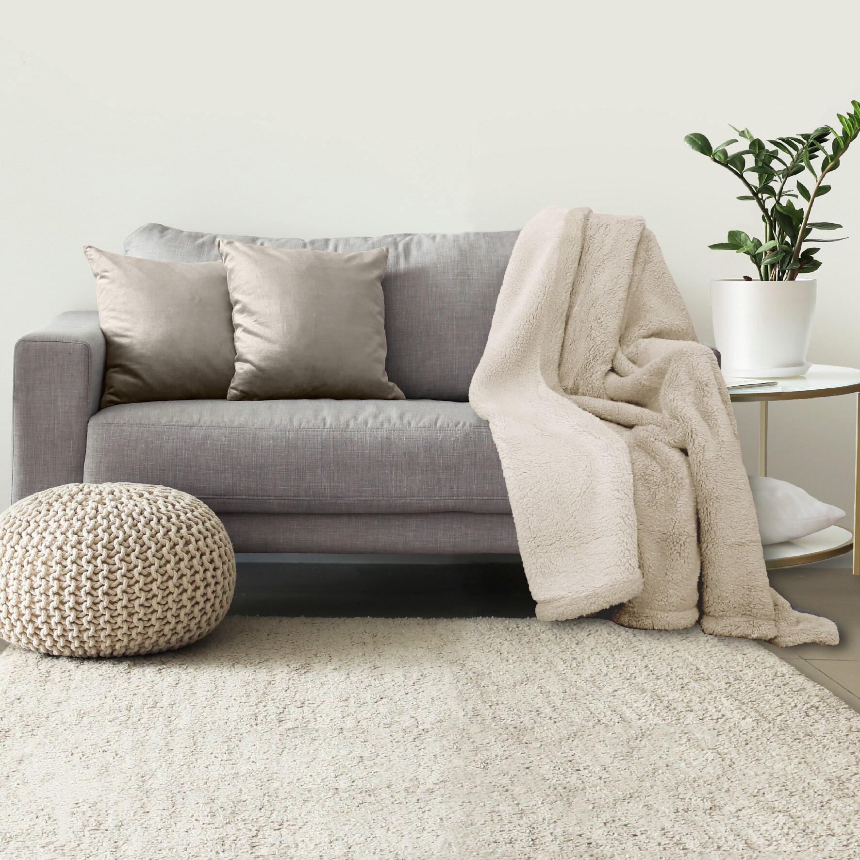 Dekor Wohndecke -beige/creme - ca. 150x200cm versch. Ausf&uuml;hrungen - Bild 1