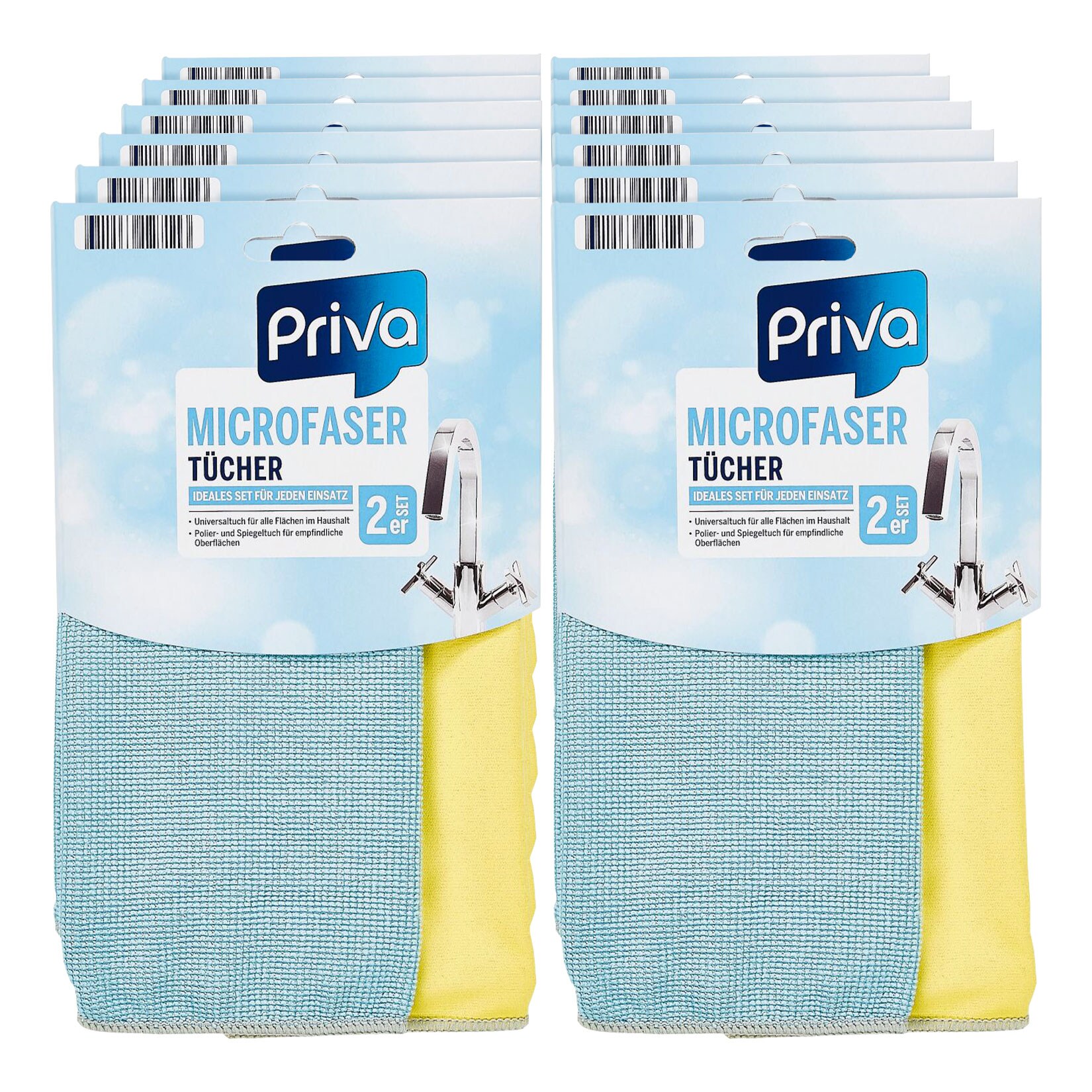 Priva Microfasert&uuml;cher 2 St&uuml;ck , 12er Pack - Bild 1