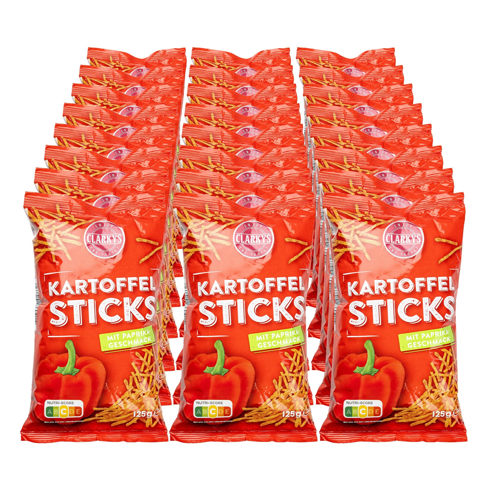 Clarkys Kartoffelsticks Paprika 125 g, 24er Pack - Bild 1