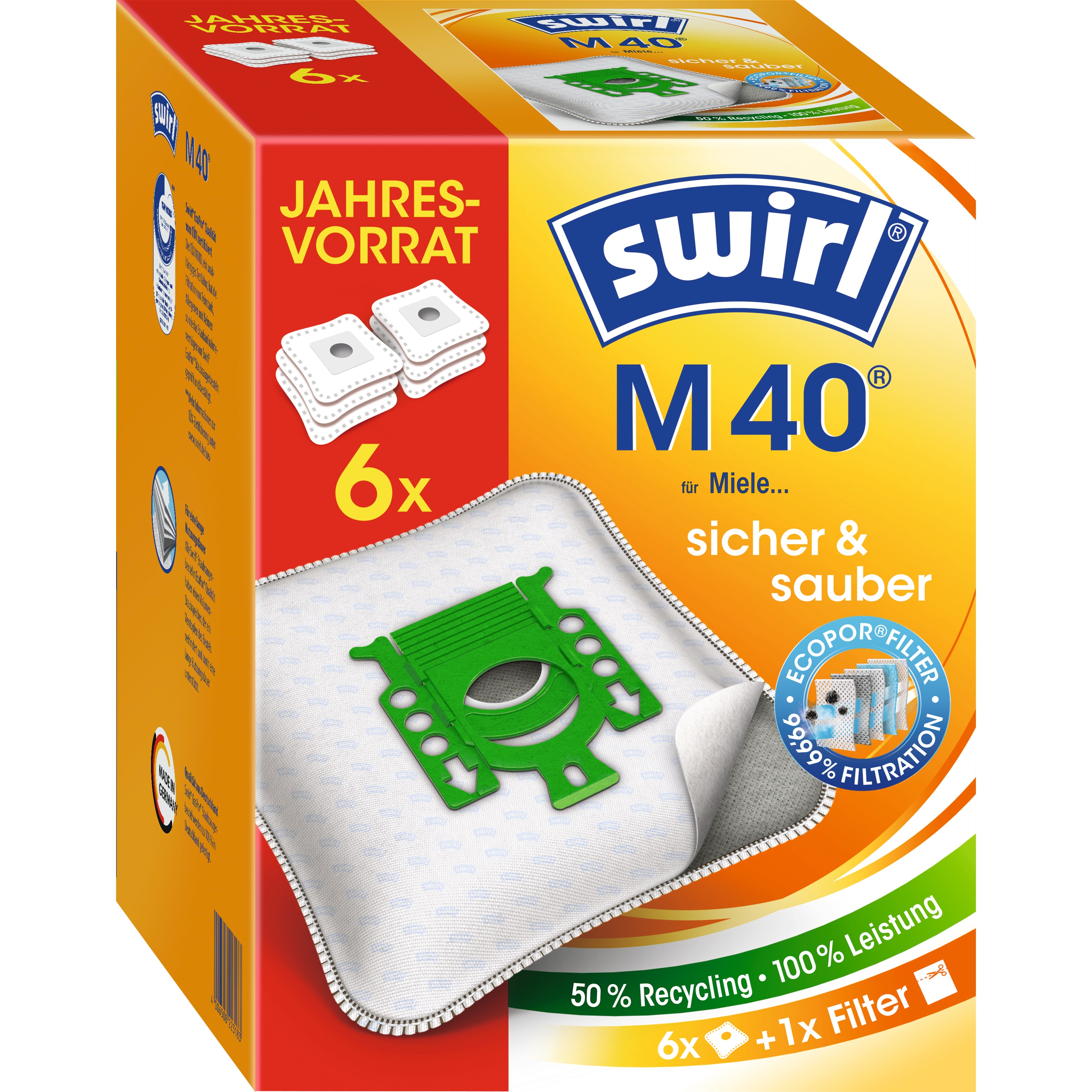 Melitta Staubsaugerbeutel 6er-versch. Ausf&uuml;hrungen - M40 - Bild 1