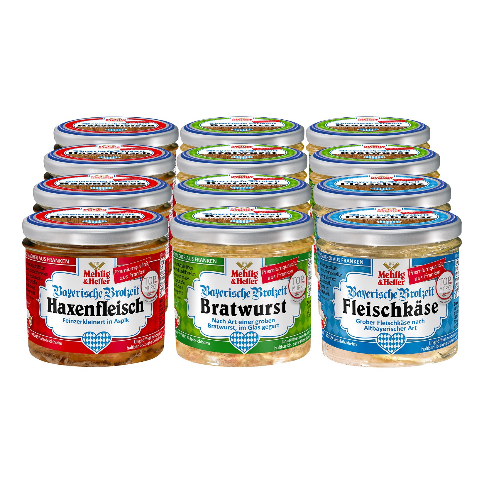 Mehlig & Heller Bayerische Brotzeit 250 g, verschiedene Sorten, 12er Pack - Bild 1