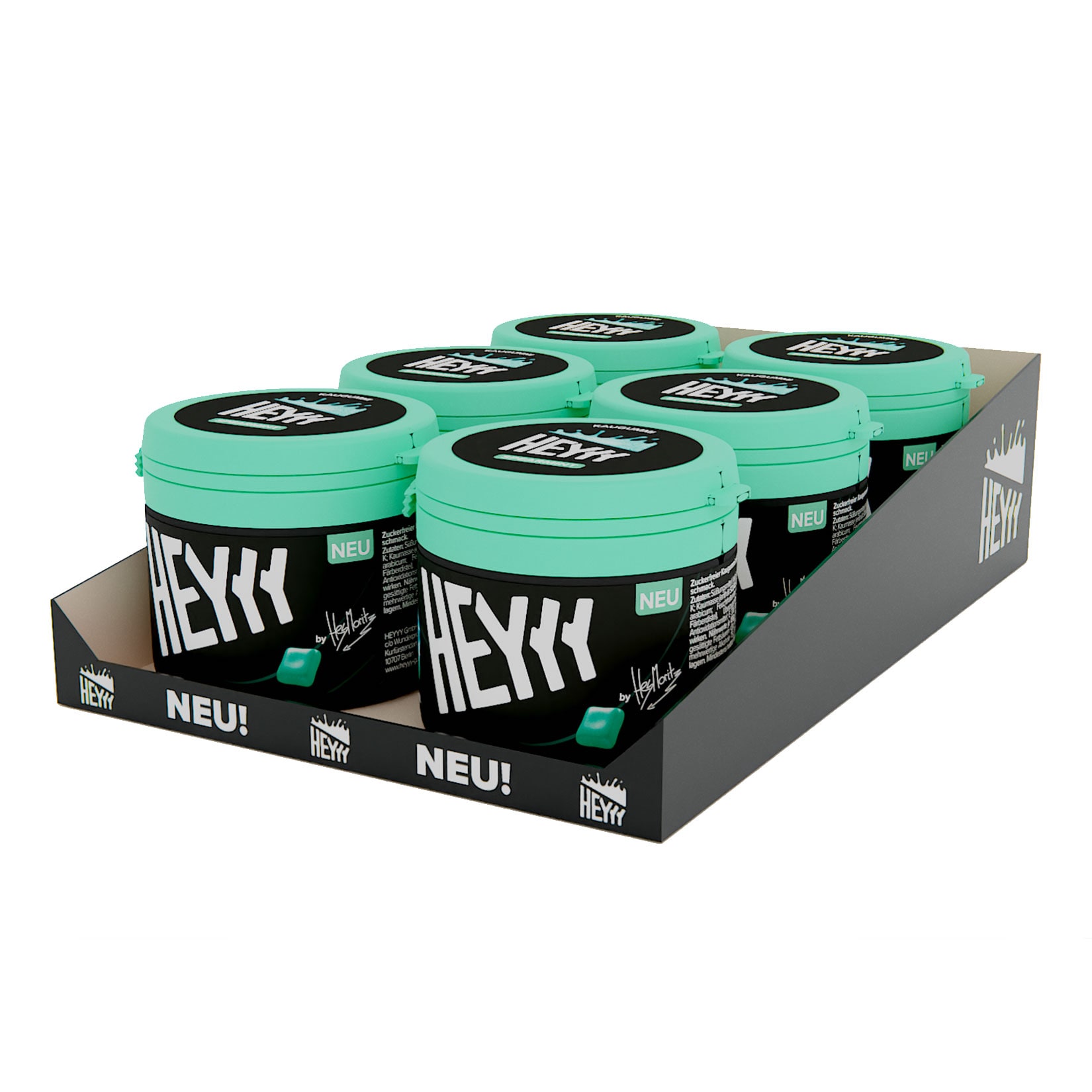 HEYYY Gum Spearmint 68 g, 6er Pack - Bild 1