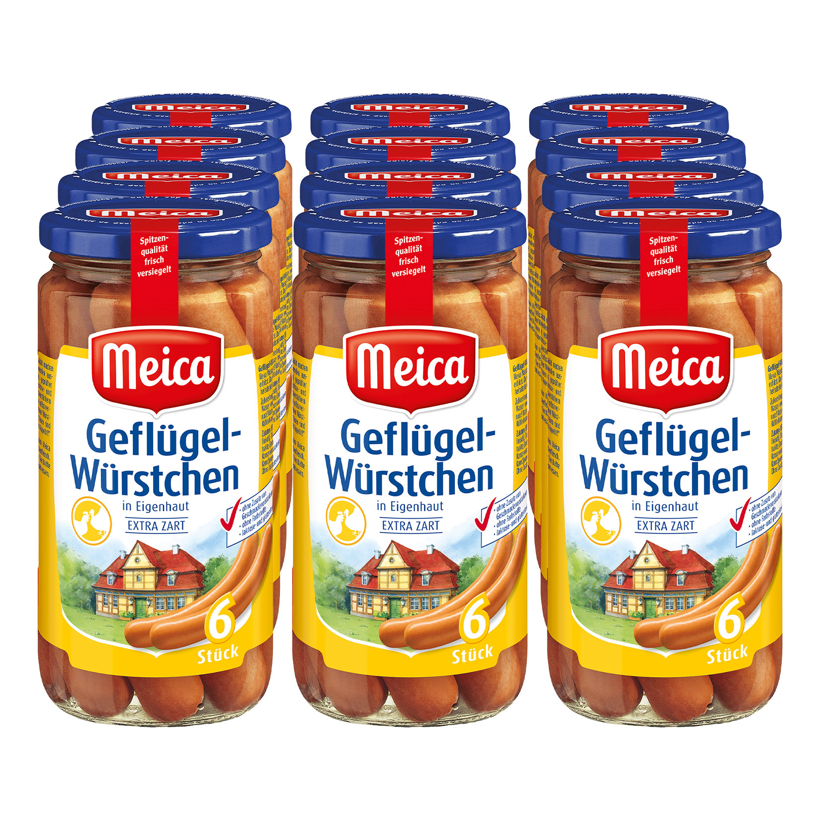 Meica Gefl&uuml;gel-W&uuml;rstchen 180 g Abtropfgewicht, 12er Pack - Bild 1