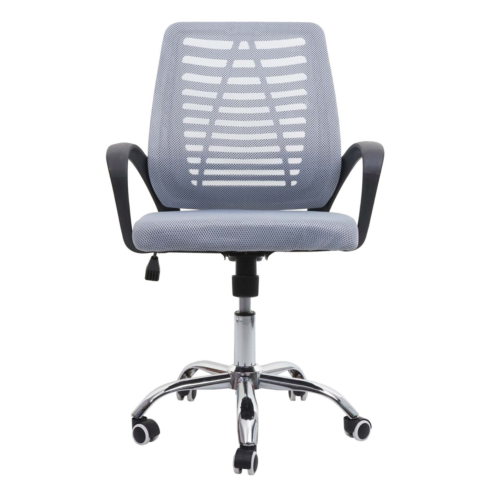 Bürostuhl MCW-L44, Schreibtischstuhl Computerstuhl, ergonomische Rückenlehne, Netzbezug Stoff/Textil ~ grau | 04057651539324