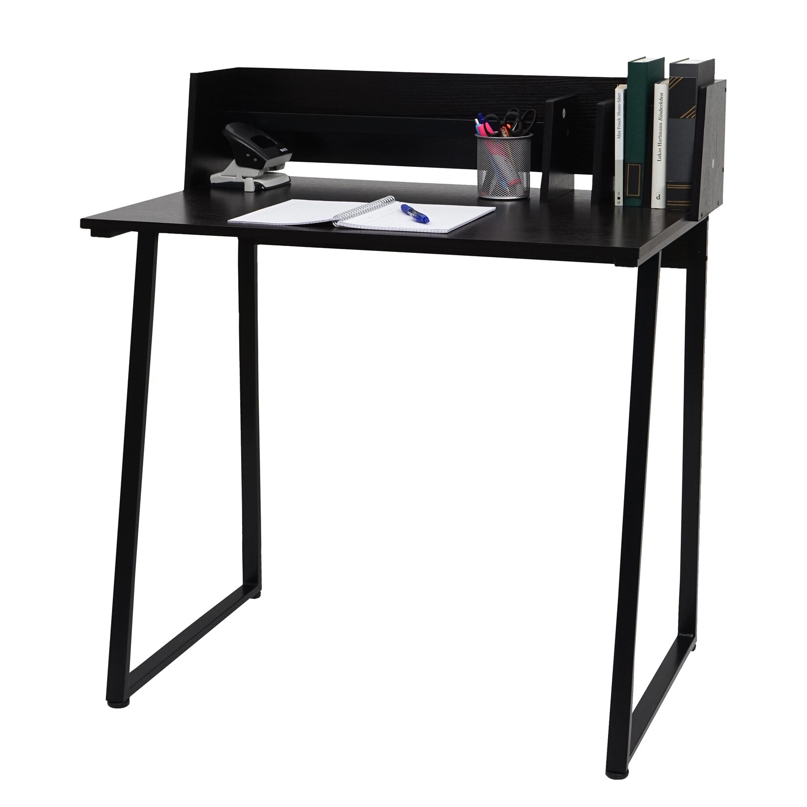 Schreibtisch MCW-K69, Laptoptisch Bürotisch, 82x51cm 3D-Struktur, Metall MDF ~ schwarz | 04057651538983