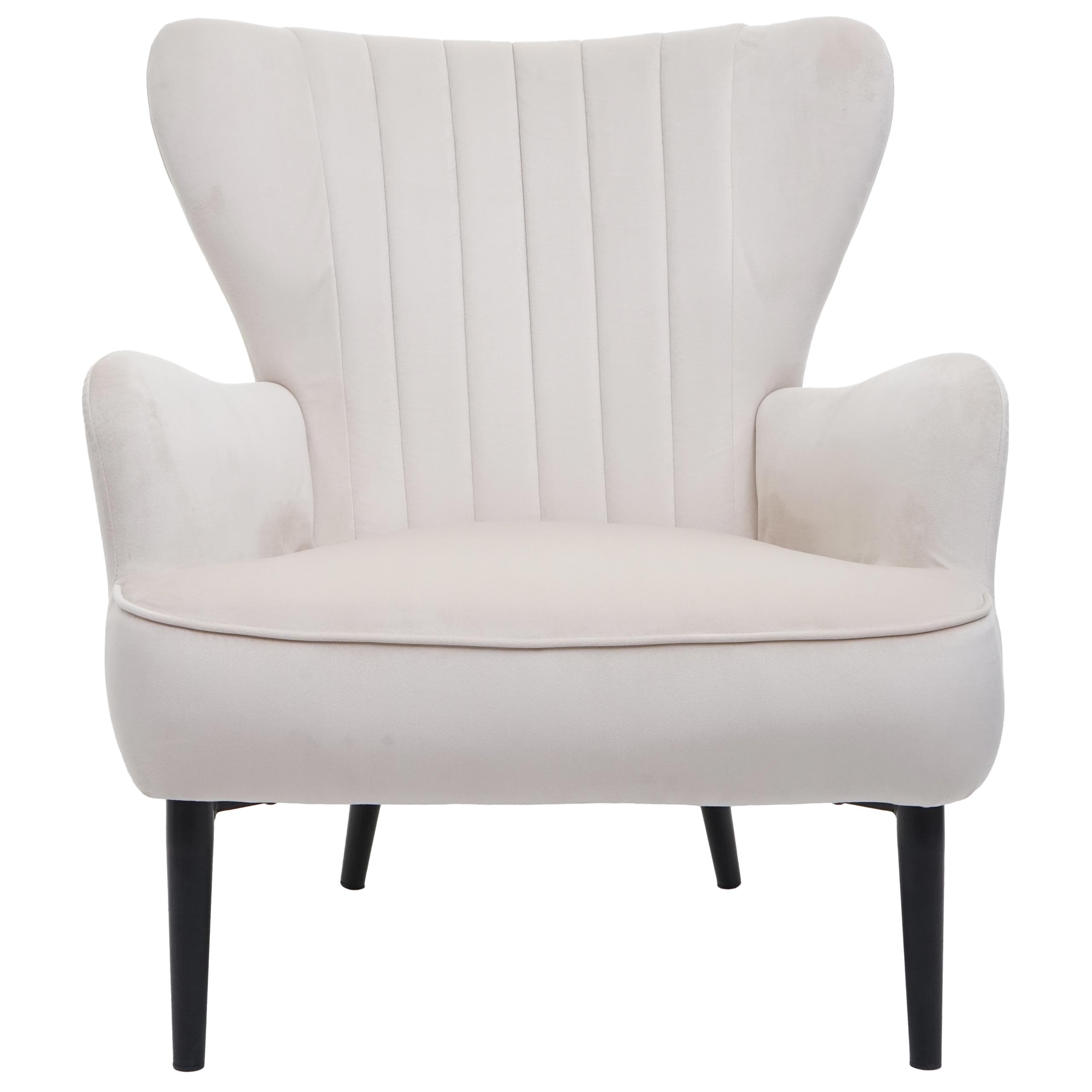 Lounge-Sessel MCW-K37, Cocktailsessel Polstersessel Sessel, Samt (280g/m&sup2;) ~ creme-beige - Bild 1