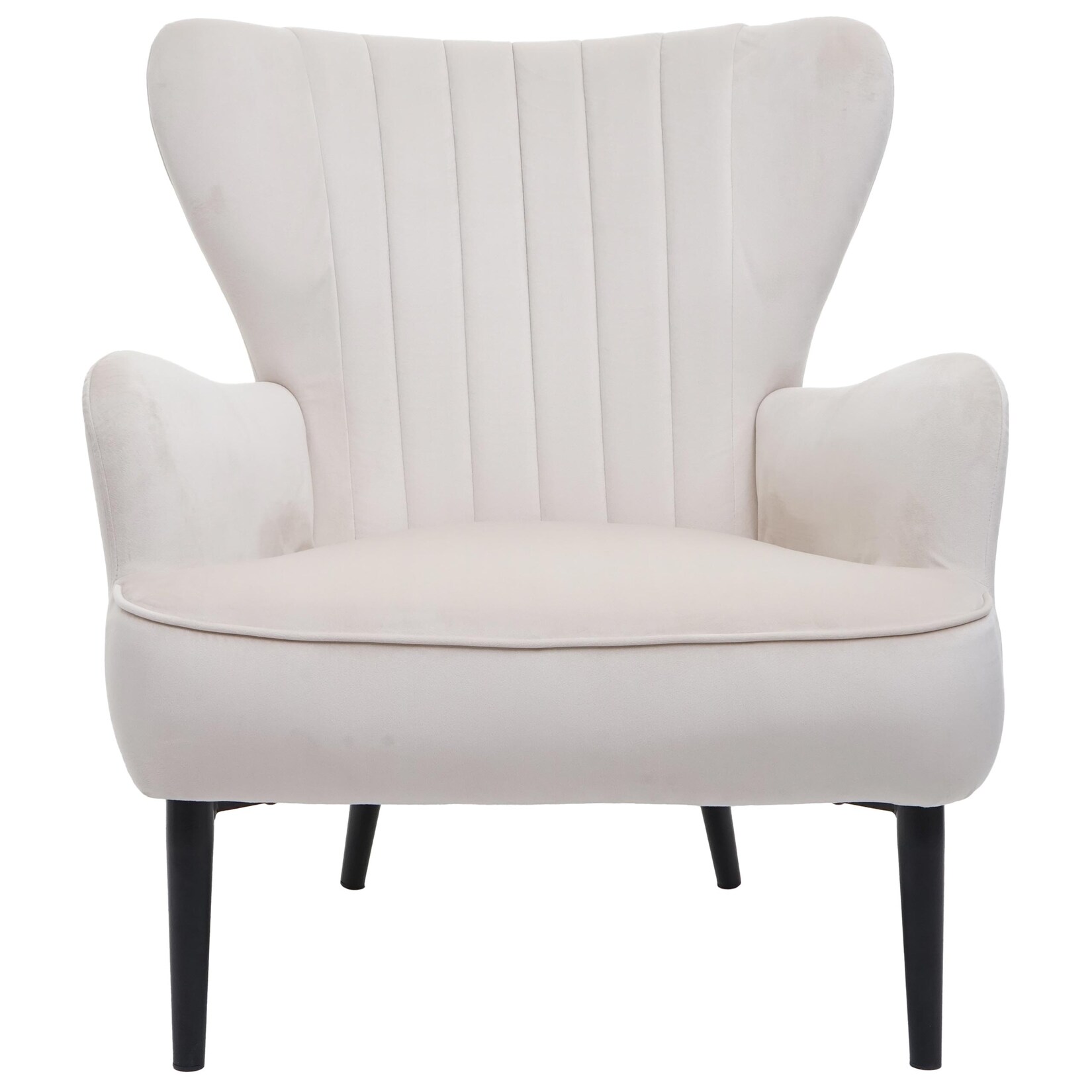 Lounge-Sessel MCW-K37, Cocktailsessel Polstersessel Sessel, Samt (280g/m²) ~ creme-beige