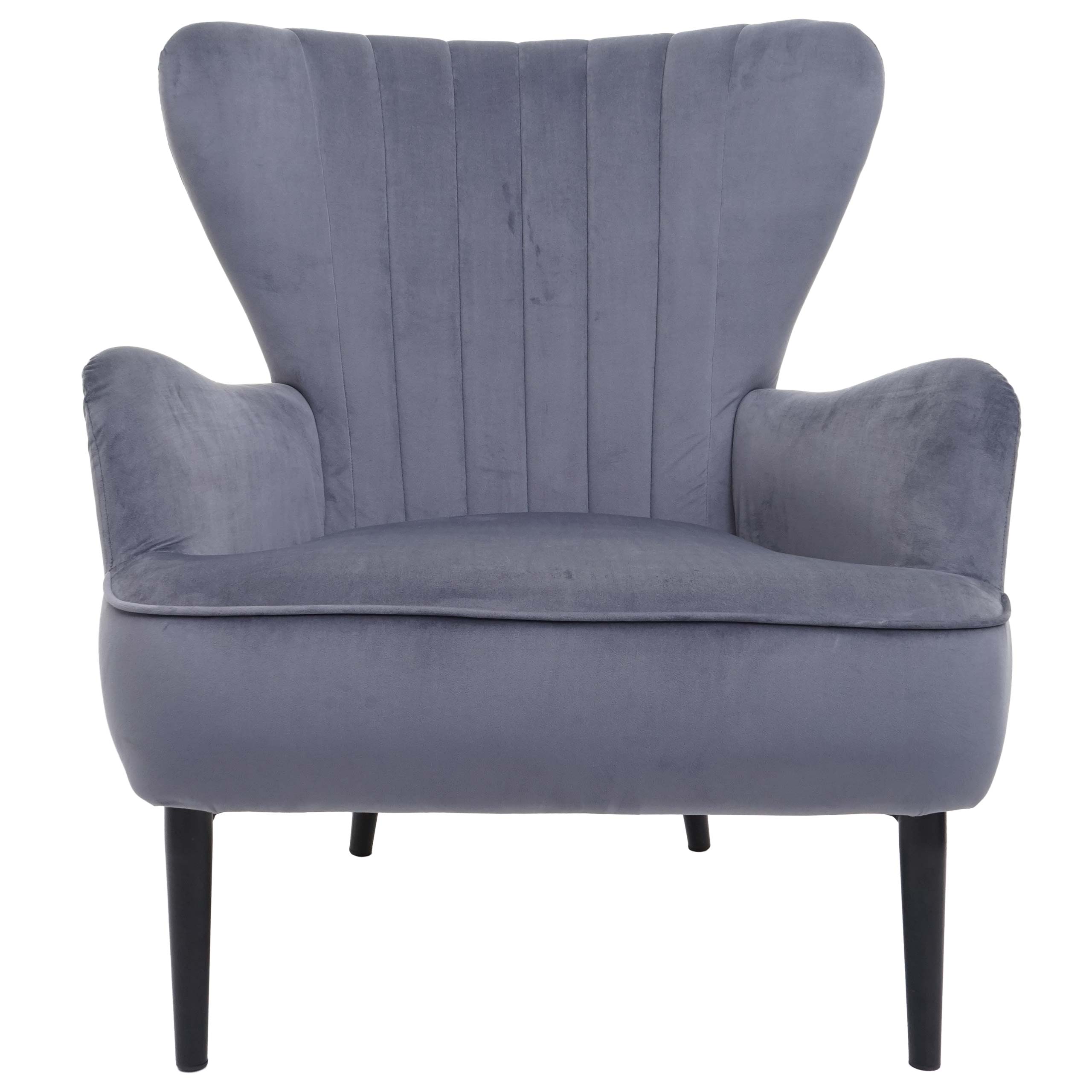 Lounge-Sessel MCW-K37, Cocktailsessel Polstersessel Sessel, Samt (280g/m&sup2;) ~ grau - Bild 1