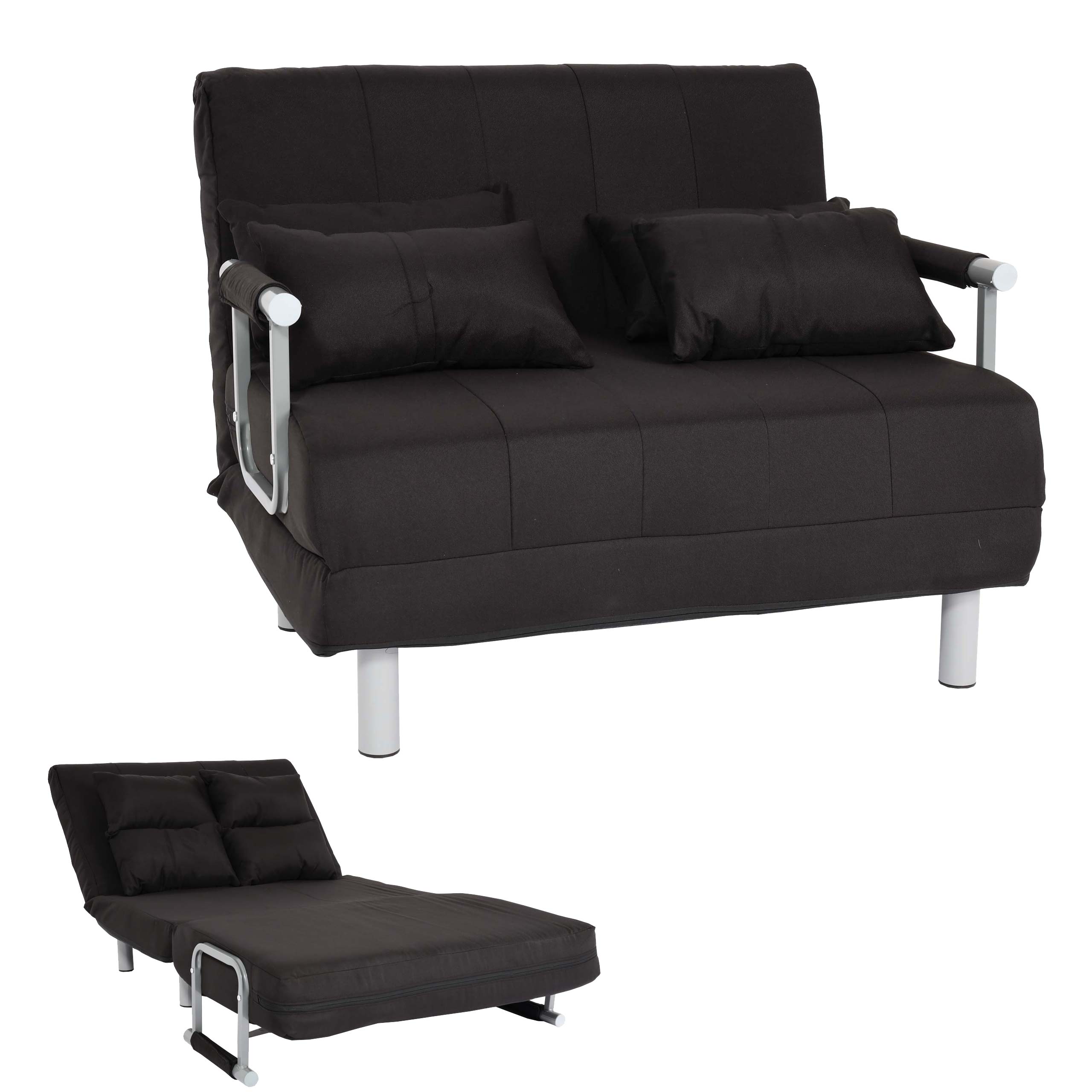 Schlafsessel MCW-K29, Klappsessel Schlafsofa G&auml;stebett Relaxsessel, Liegefl&auml;che 186x97cm Stoff (270g/m&sup2;) ~ schwarz - Bild 1