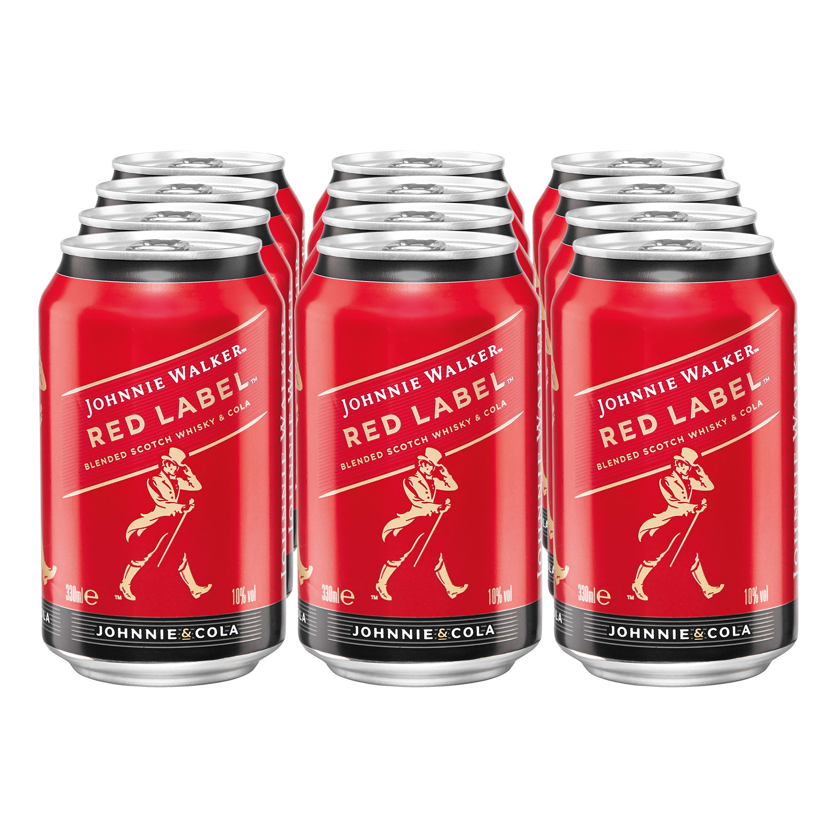 Johnnie Walker Red Label & Cola Mixgetr&auml;nk 10,0 % vol 0,33 Liter Dose, 12er Pack - Bild 1