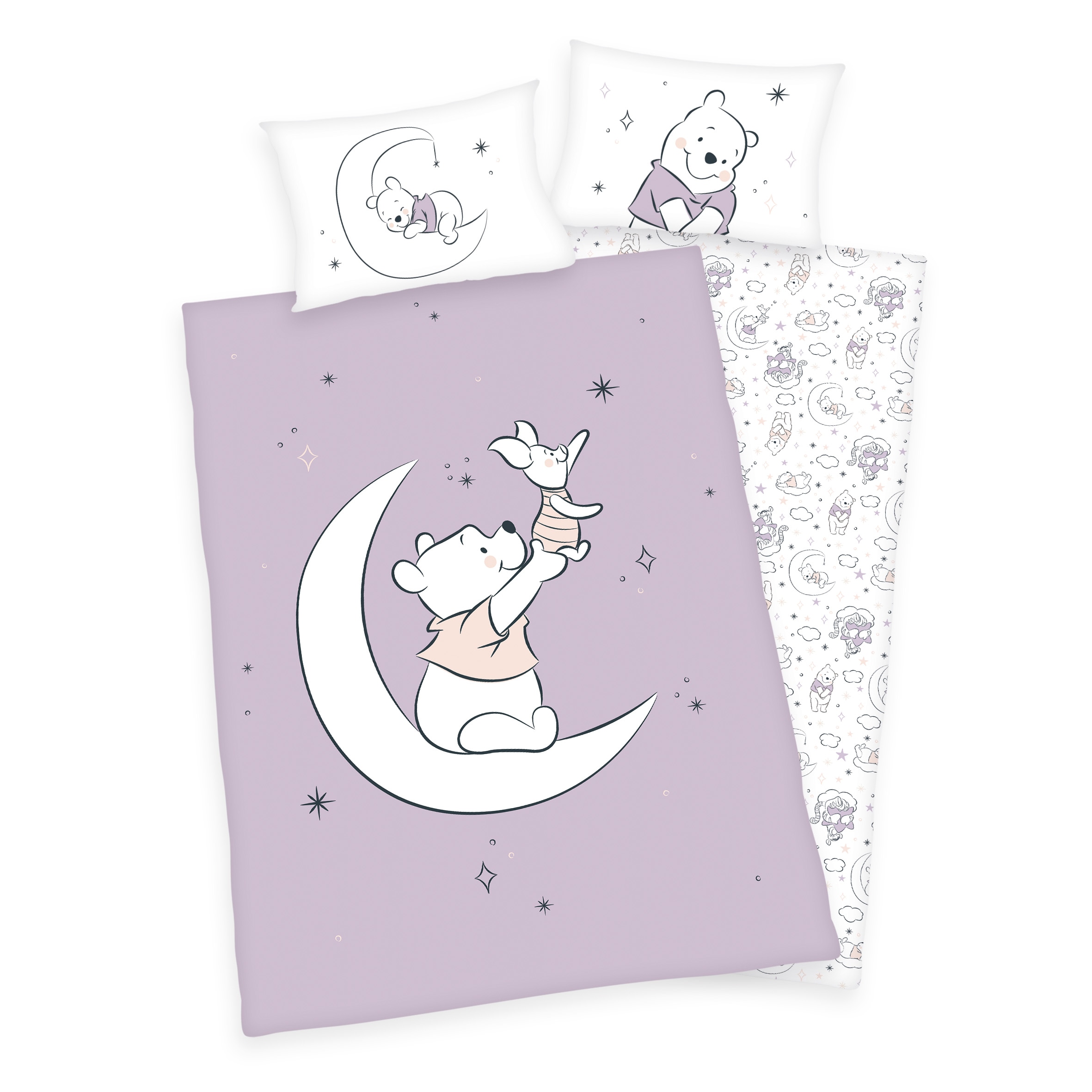 Baby Wende Bettw&auml;sche -WINNIE POOH GIRLS- versch. Motive - Bild 1