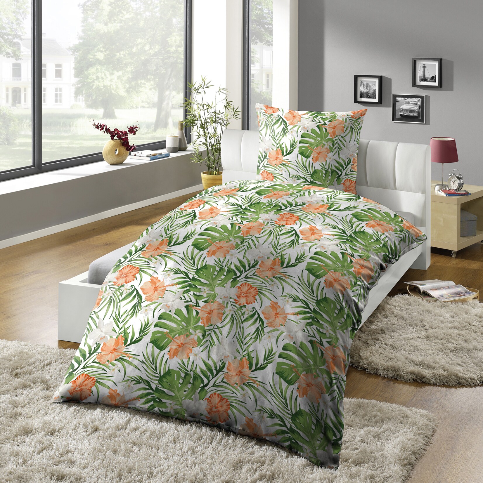 Bettw&auml;sche Microfaser Satin &Uuml;G - versch. Ausf&uuml;hrungen-Dschungel - Bild 1