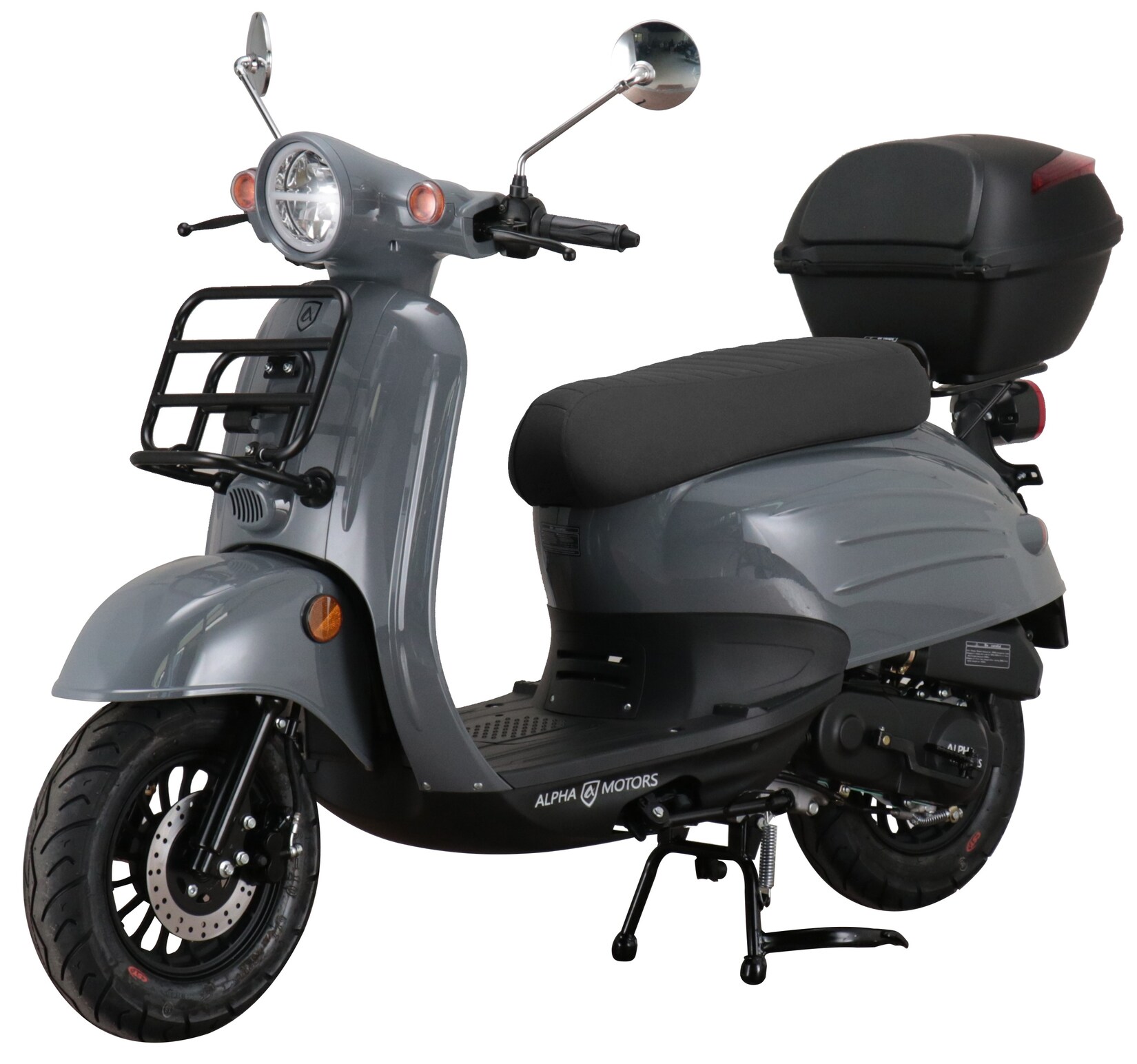 Alpha Motors Motorroller Adria 50 ccm 45 km/h EURO 5 grau inkl. Topcase