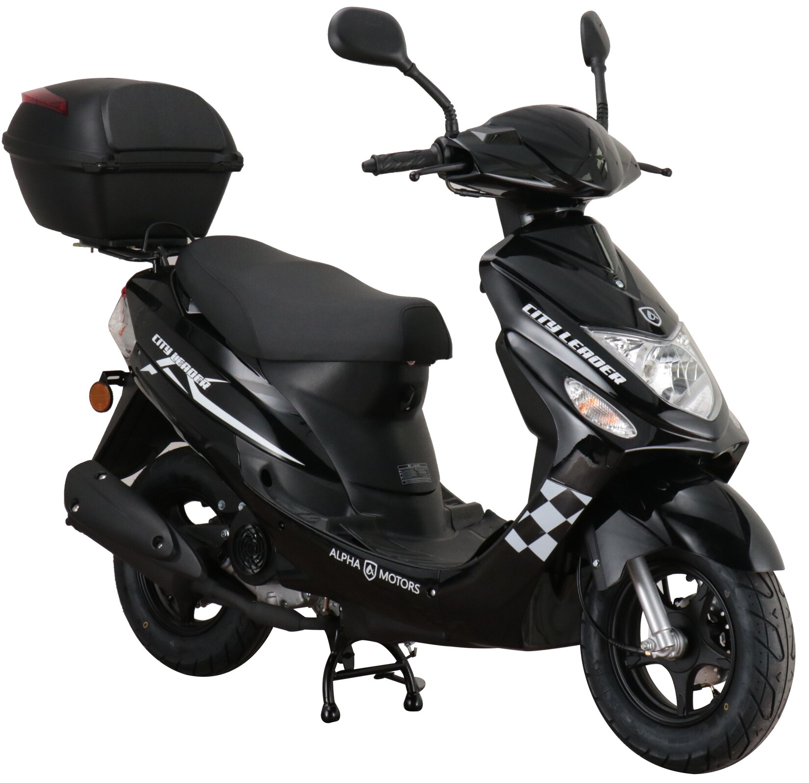 Alpha Motors Motorroller CityLeader 50 ccm 45 kmh EURO 5 schwarz inkl. Topcase | 04250274102023