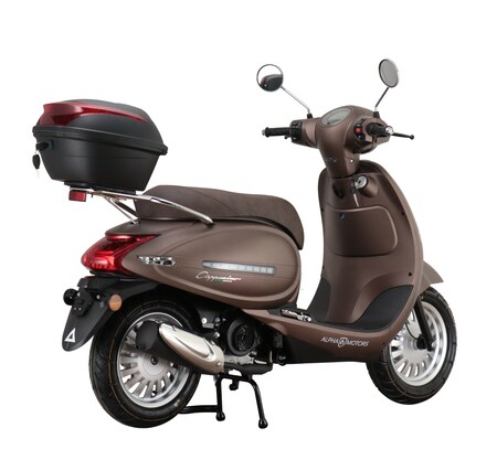 50 bei Netto online Topcase ccm Alpha 5 Motorroller kaufen mattbraun inkl. Cappucino km/h Motors EURO 45
