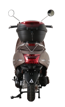 Alpha Motors ccm 5 km/h EURO Motorroller Topcase Netto online 50 mattbraun inkl. Cappucino 45 bei kaufen