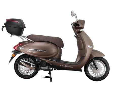 Alpha Motors Motorroller Cappucino 50 45 5 online inkl. bei EURO ccm kaufen mattbraun Netto km/h Topcase