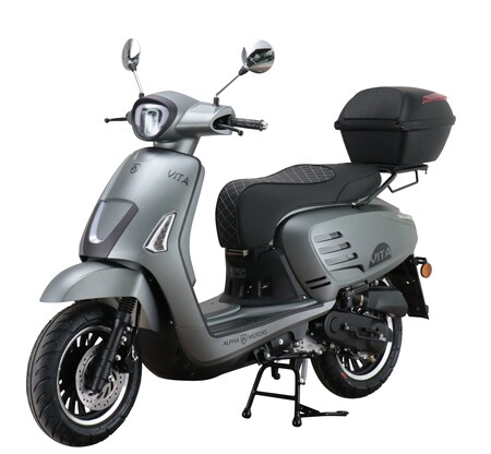 Alpha Motors Motorroller Vita 50 ccm 45 km/h EURO 5 mattgrau inkl. Topcase  online kaufen bei Netto