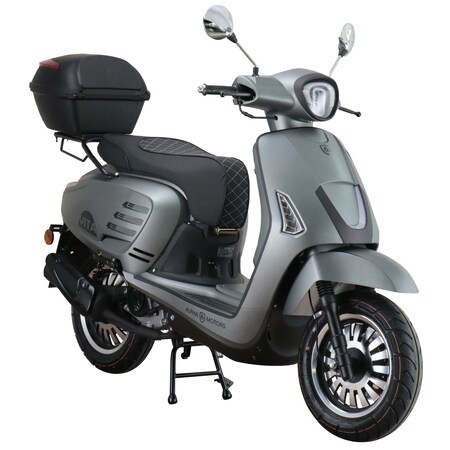 Alpha Motors Motorroller Vita 50 ccm 45 km/h EURO 5 mattgrau inkl. Topcase  online kaufen bei Netto