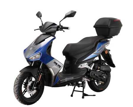 inkl. Alpha Topcase bei 5 blau-grau 45 FI Motorroller Netto 50 kaufen Motors ccm Mustang kmh online EURO