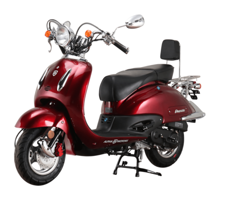 85 ccm 125 Firenze Netto 5 EURO km/h Retro kaufen online bei Motorroller weinrot Motors Alpha