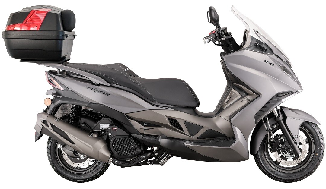 Alpha Motors Motorroller Sport Cruiser 22 125 ccm 95 km/h EURO 5+ grau inkl. Topcase