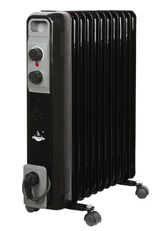 Mobiler Ölradiator Heizung Elektroheizung, Thermostat 1 Hitzestufe,  geräuscharm, tragbar mit Handgriff, 500 Watt, BxHxT 23x38,5x13,5 cm, Nedis  HTOI30WT5