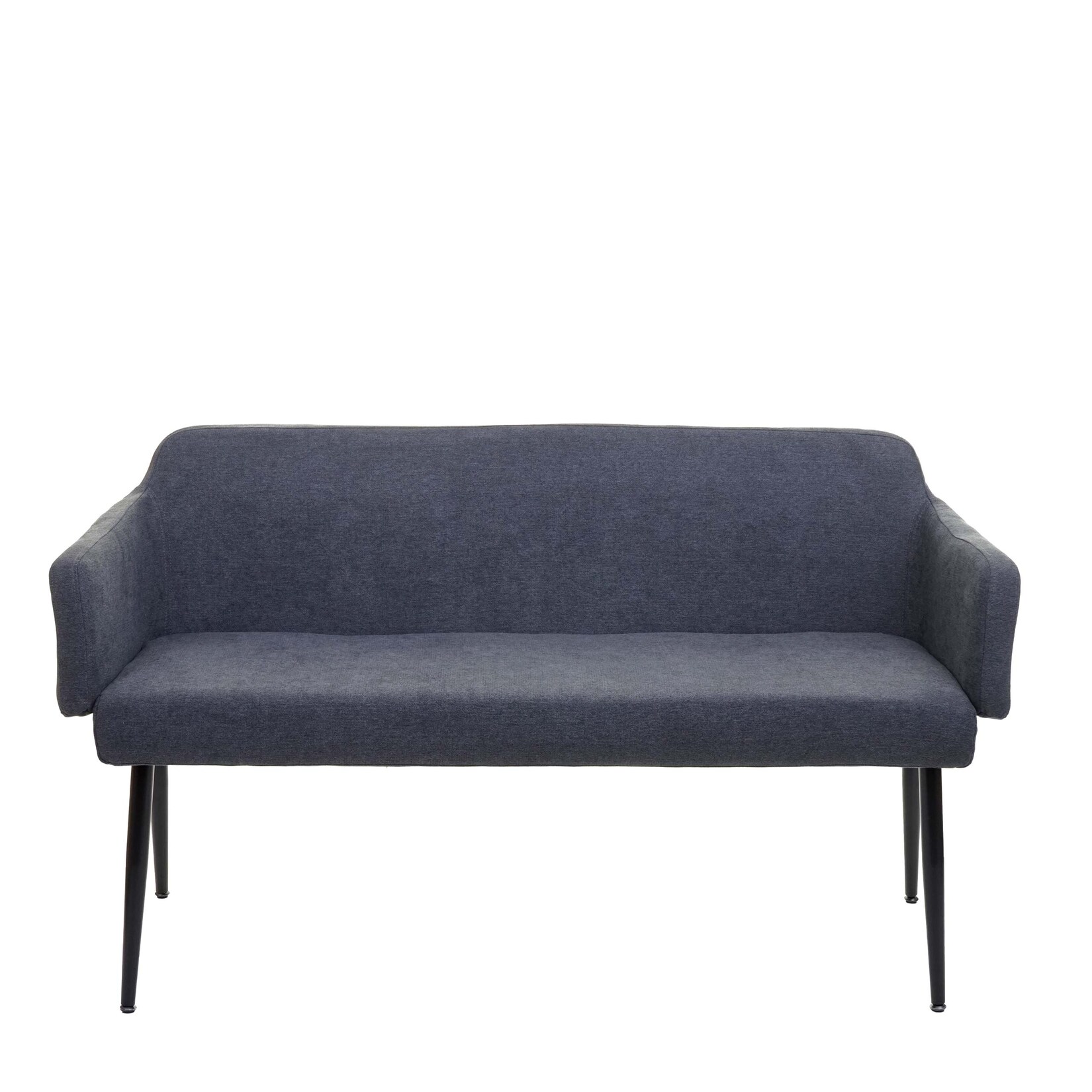 Sitzbank MCW-L13, Esszimmerbank Bank Polsterbank Garderobenbank Rückenlehne Armlehne Stoff/Textil 133cm ~ anthrazit