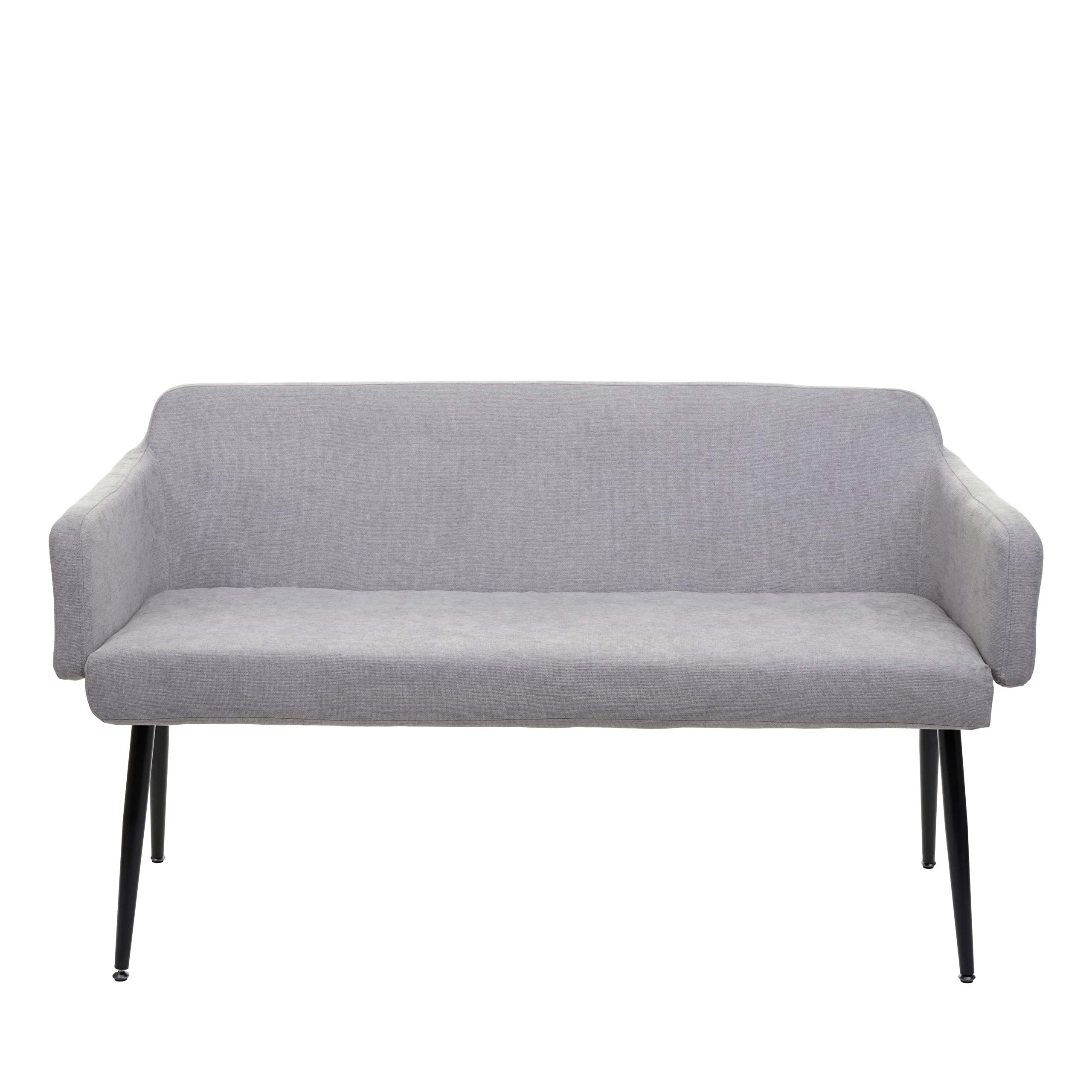 Sitzbank MCW-L13, Esszimmerbank Bank Polsterbank Garderobenbank R&uuml;ckenlehne Armlehne Stoff/Textil 133cm ~ grau - Bild 1