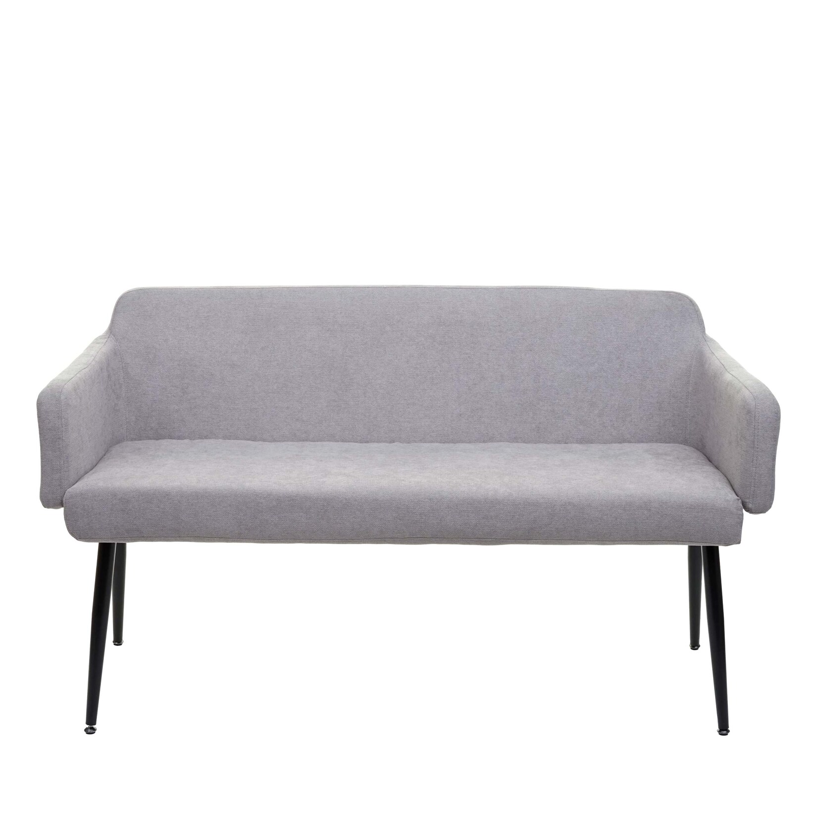 Sitzbank MCW-L13, Esszimmerbank Bank Polsterbank Garderobenbank Rückenlehne Armlehne Stoff/Textil 133cm ~ grau | 04057651314044