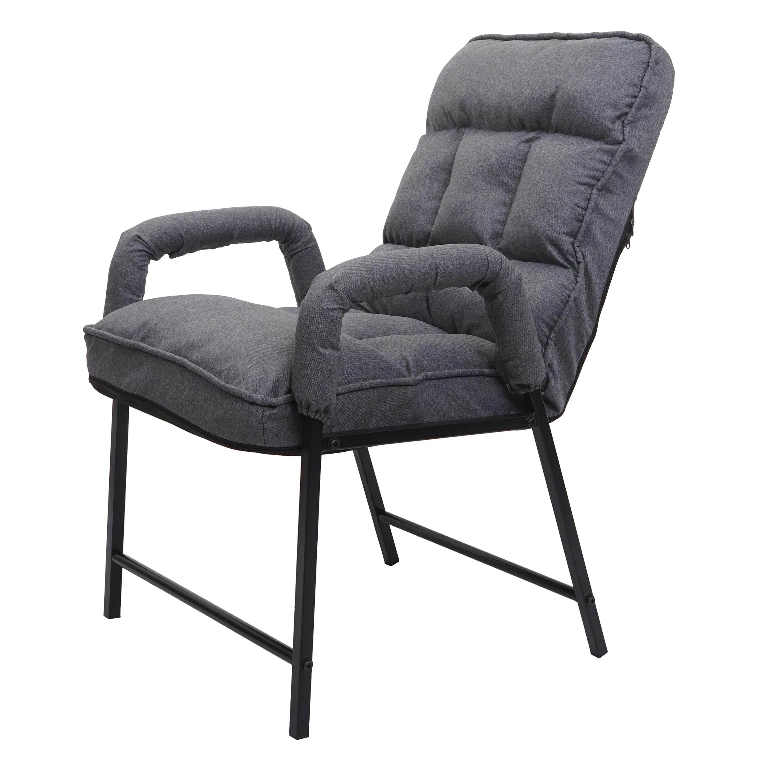 Esszimmerstuhl MCW-K40, Stuhl Polsterstuhl, 160kg belastbar R&uuml;ckenlehne verstellbar Metall ~ Stoff/Textil dunkelgrau - Bild 1