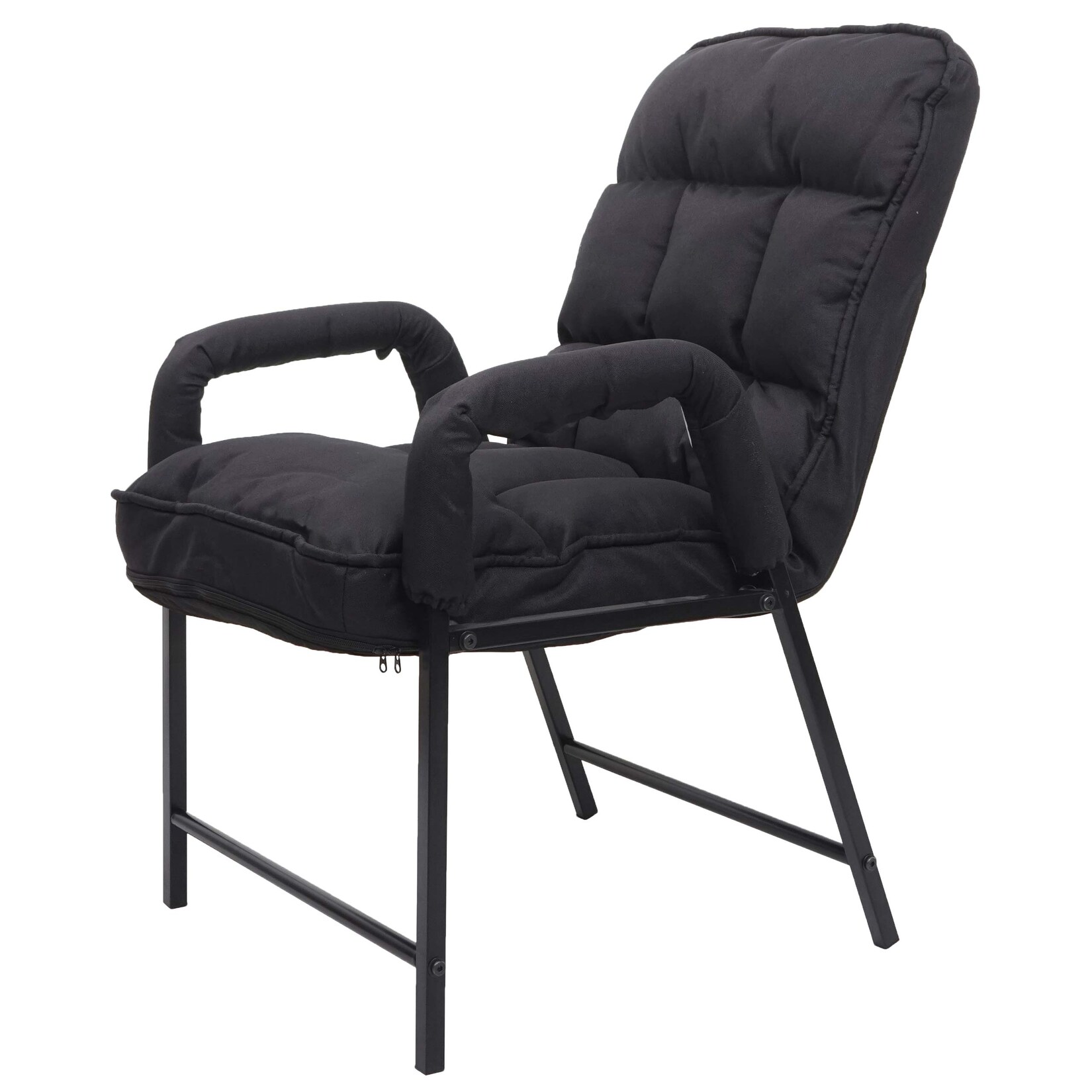 Esszimmerstuhl MCW-K40, Stuhl Polsterstuhl, 160kg belastbar Rückenlehne verstellbar Metall ~ Stoff/Textil schwarz | 04057651810201