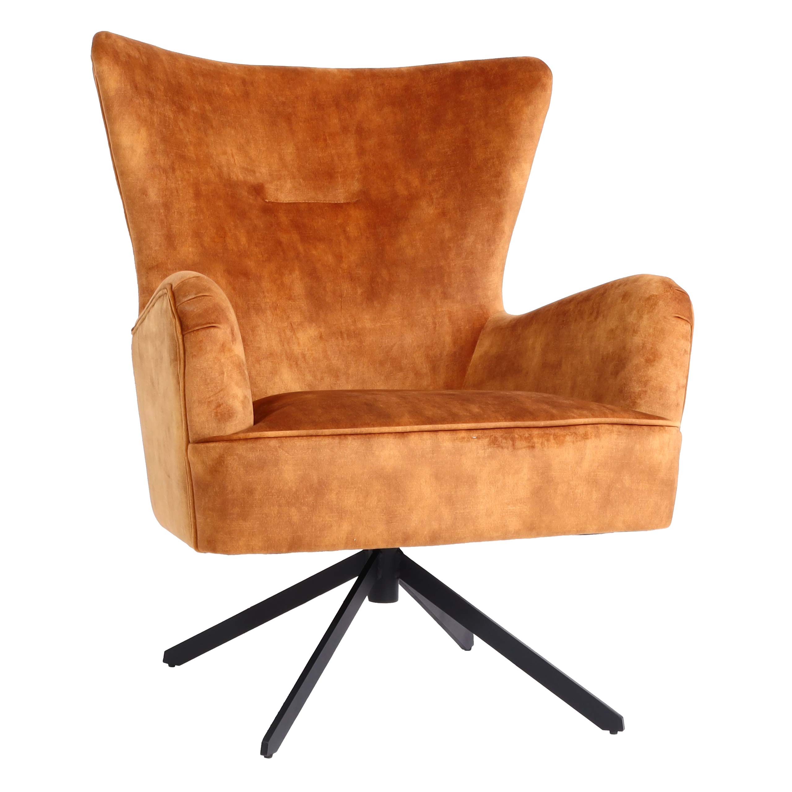 Lounge-Sessel MCW-L63, Cocktailsessel Polstersessel Relaxsessel, drehbar, vintage Samt Metall ~ gold-braun - Bild 1
