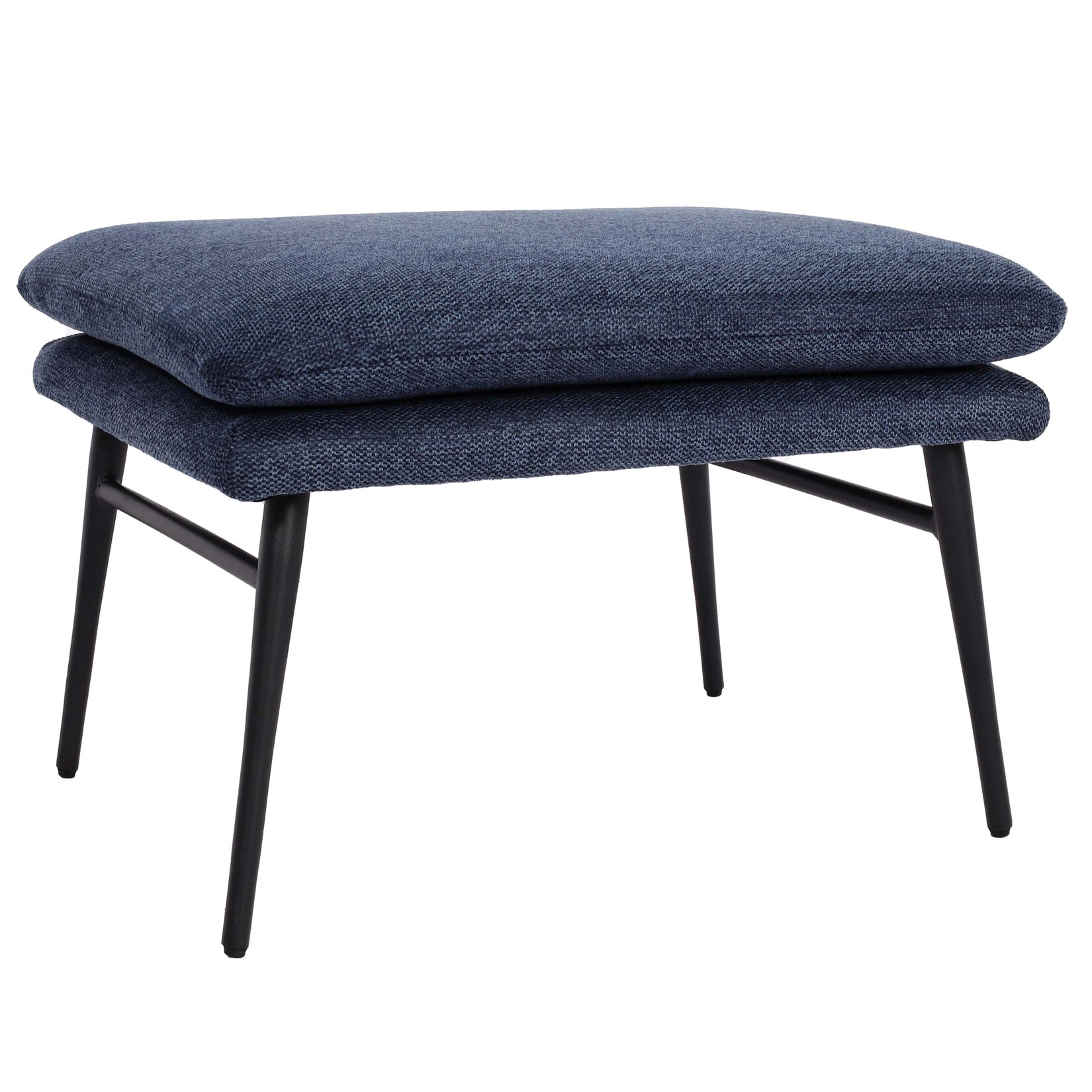 Hocker MCW-L62, Sitzhocker Fußablage Ottomane Polsterhocker, 38x56x40cm Stoff/Textil ~ blau