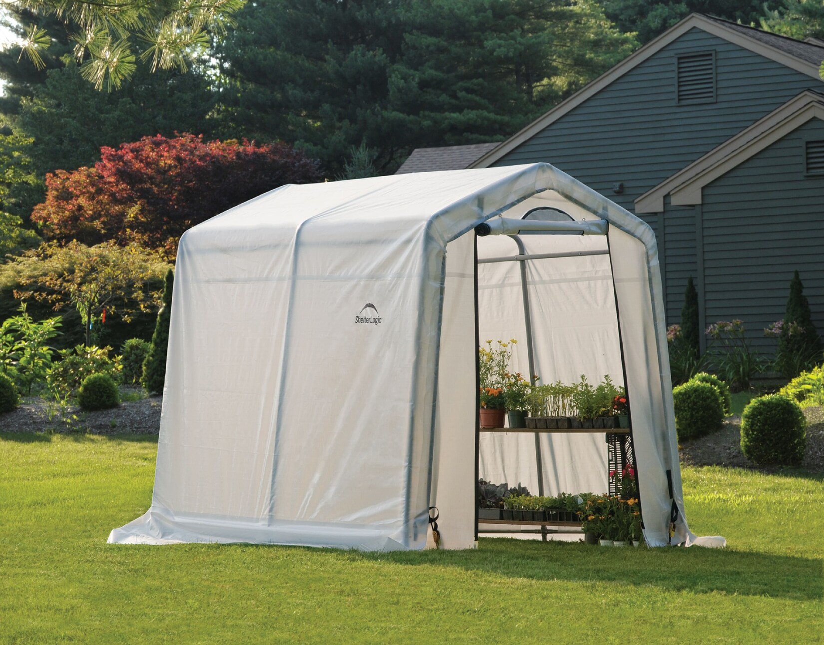ShelterLogic Foliengewächshaus 4,32 m² weiß 240x180 cm