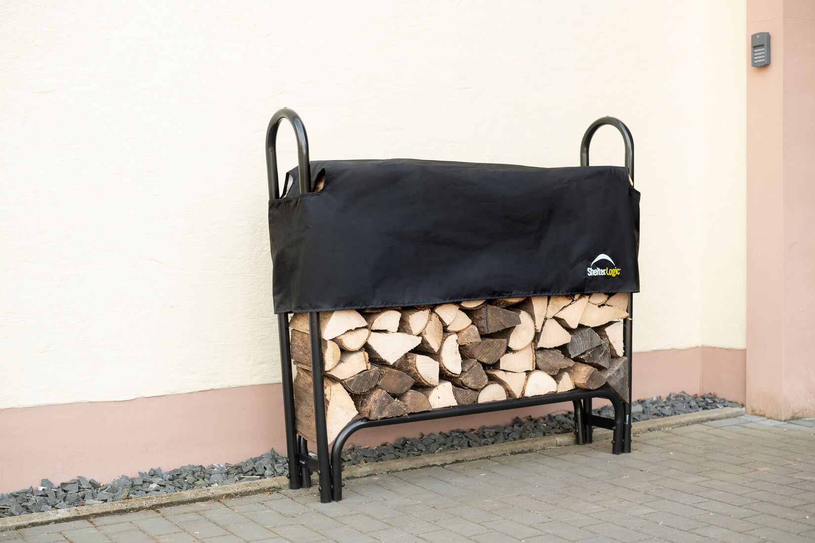 ShelterLogic Stahl Kaminholzregal Holzlager inkl. Abdeckung schwarz - versch. Ausführungen