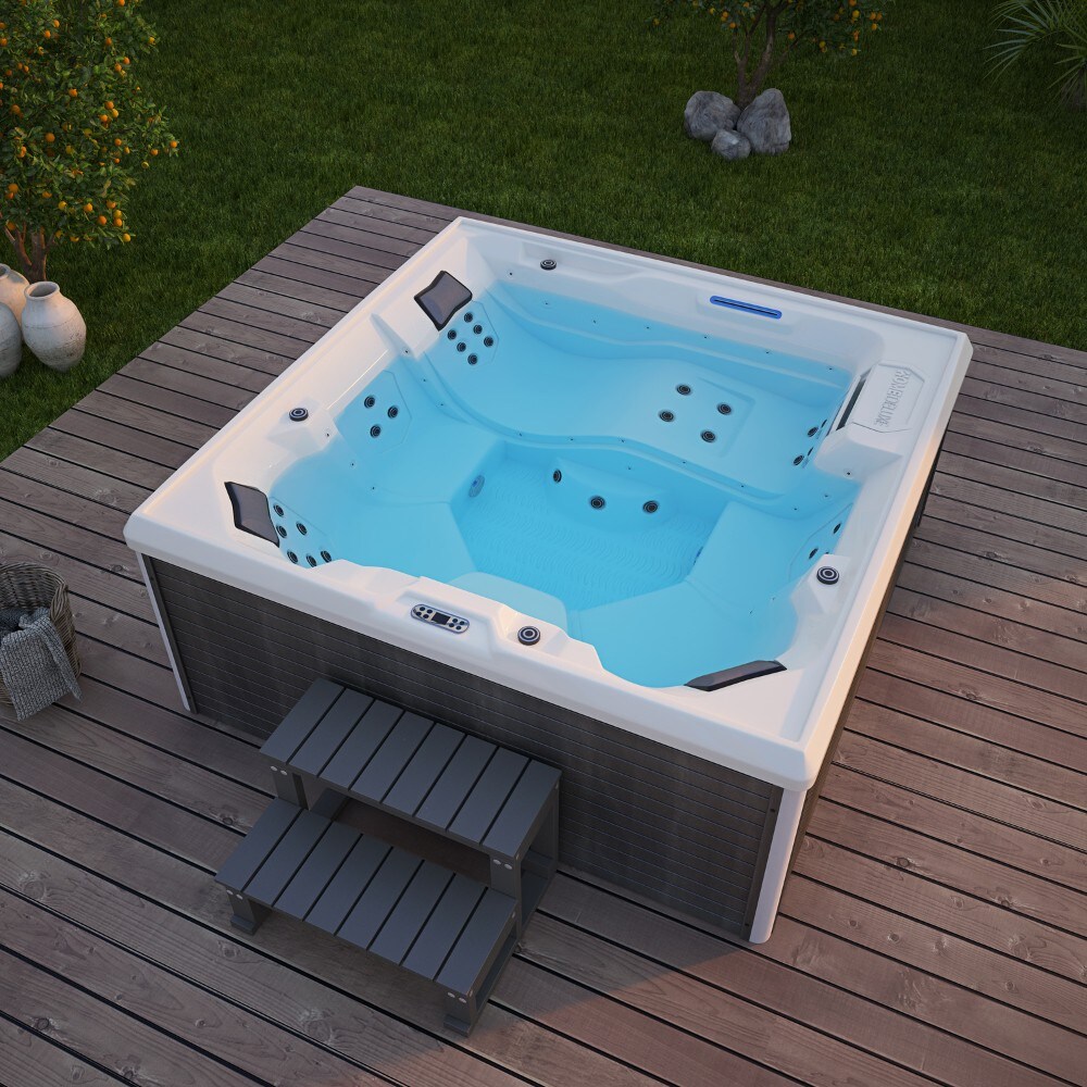 Outdoor Whirlpool STREAM BIG - Mit Treppe und Thermoabdeckung - Bild 1