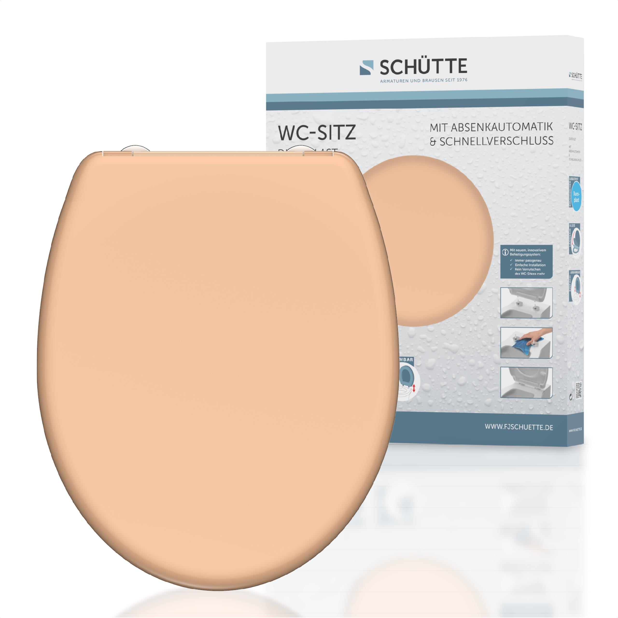 Sch&uuml;tte Duroplast WC Sitz BEIGE  mit Absenkautomatik und Schnellverschluss - Bild 1