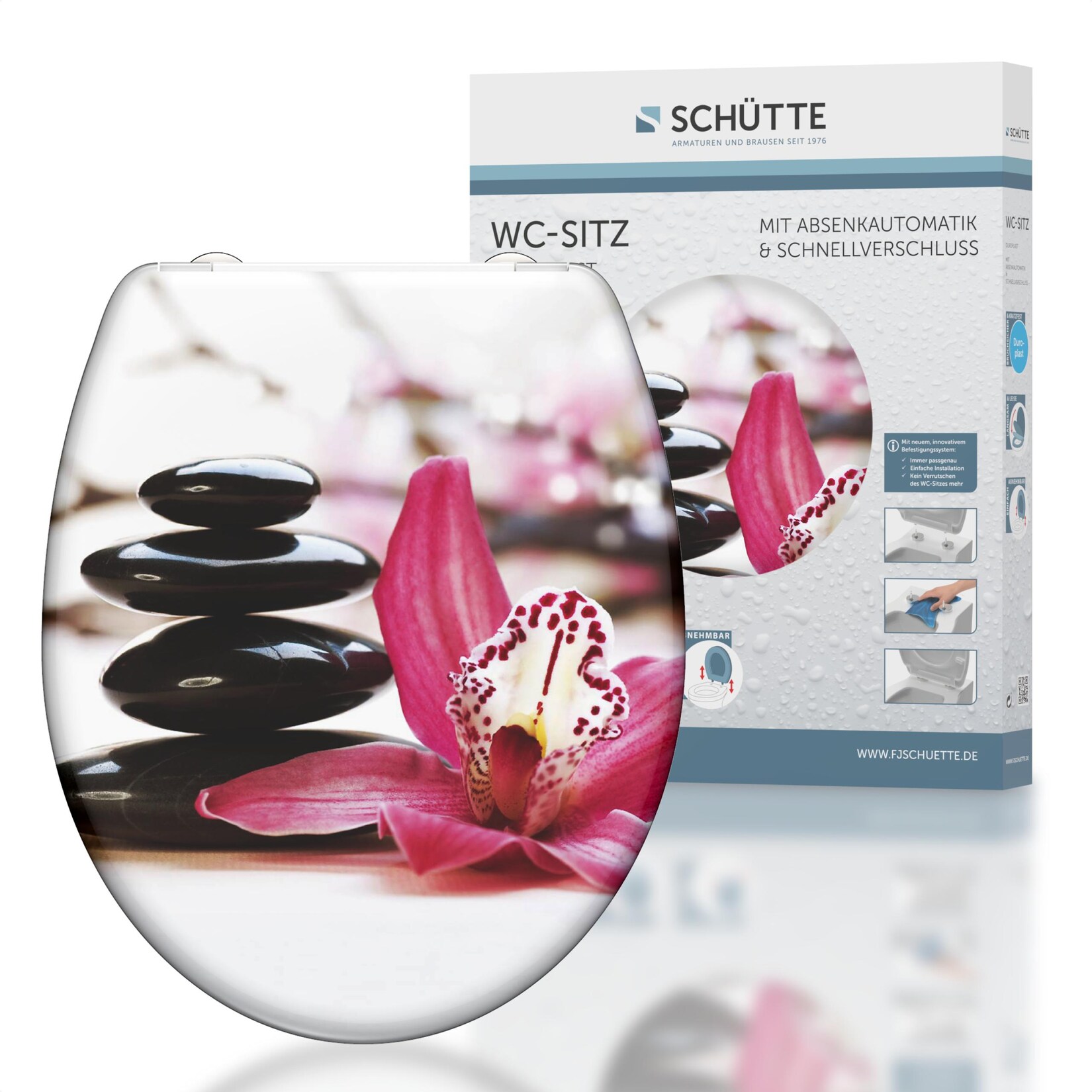 Schütte Duroplast WC Sitz WELLYNESS, mit Absenkautomatik und Schnellverschluss